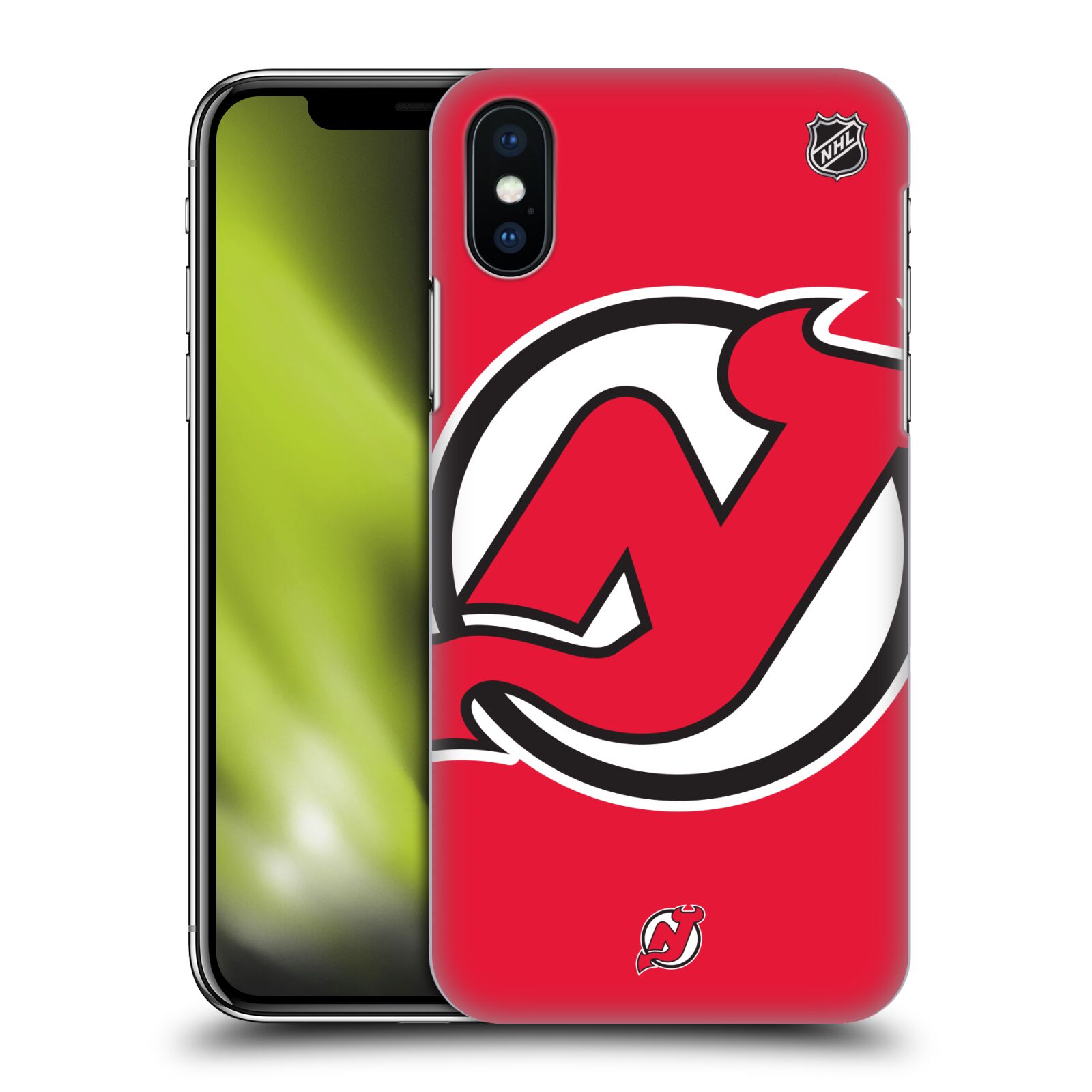 Pouzdro na mobil Apple Iphone X/XS - HEAD CASE - Hokej NHL - New Jersey Devils - Velký znak