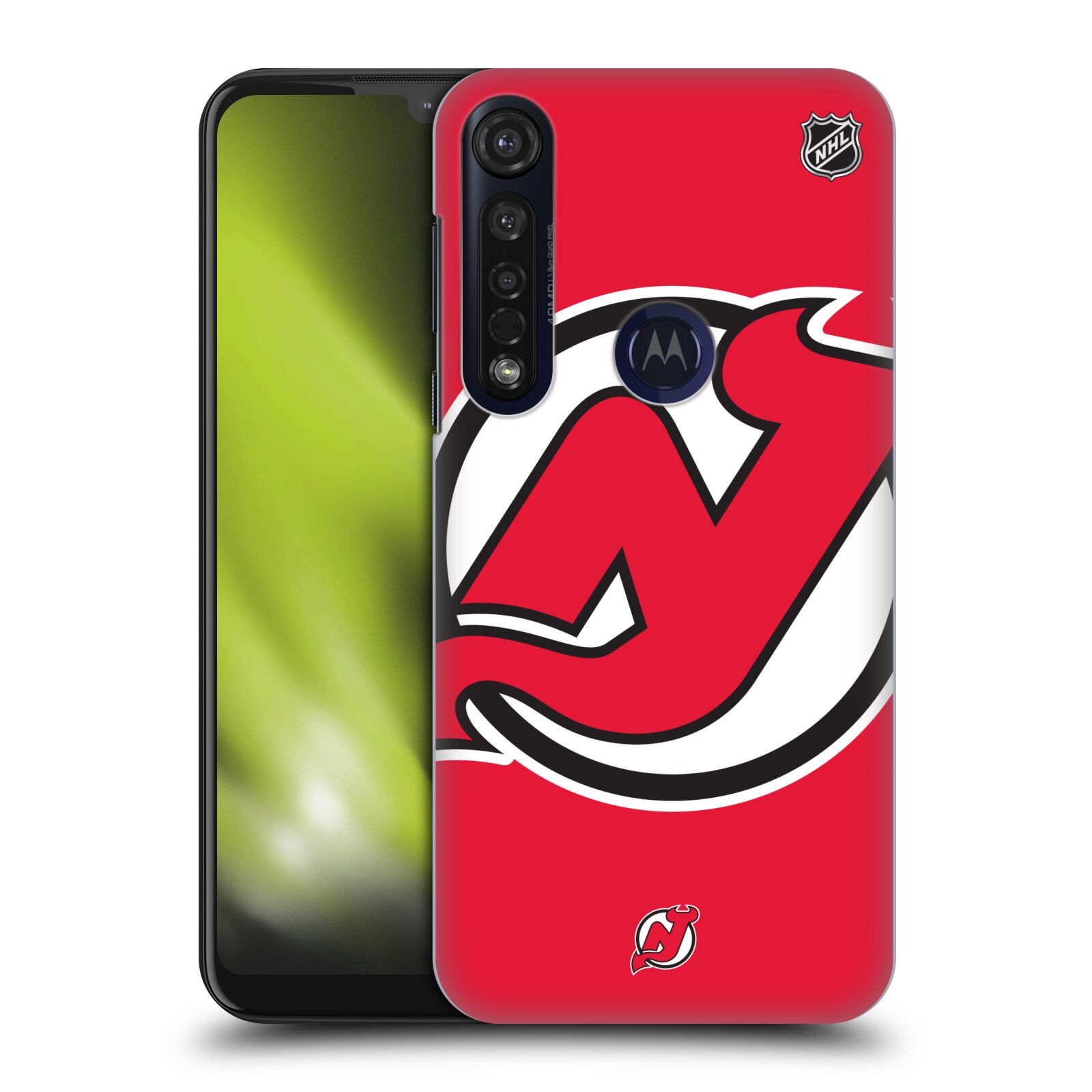 Pouzdro na mobil Motorola Moto G8 PLUS - HEAD CASE - Hokej NHL - New Jersey Devils - Velký znak