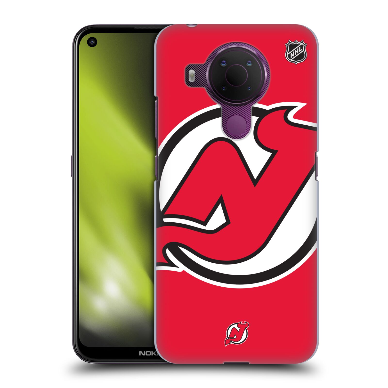 Pouzdro na mobil Nokia 5.4 - HEAD CASE - Hokej NHL - New Jersey Devils - Velký znak