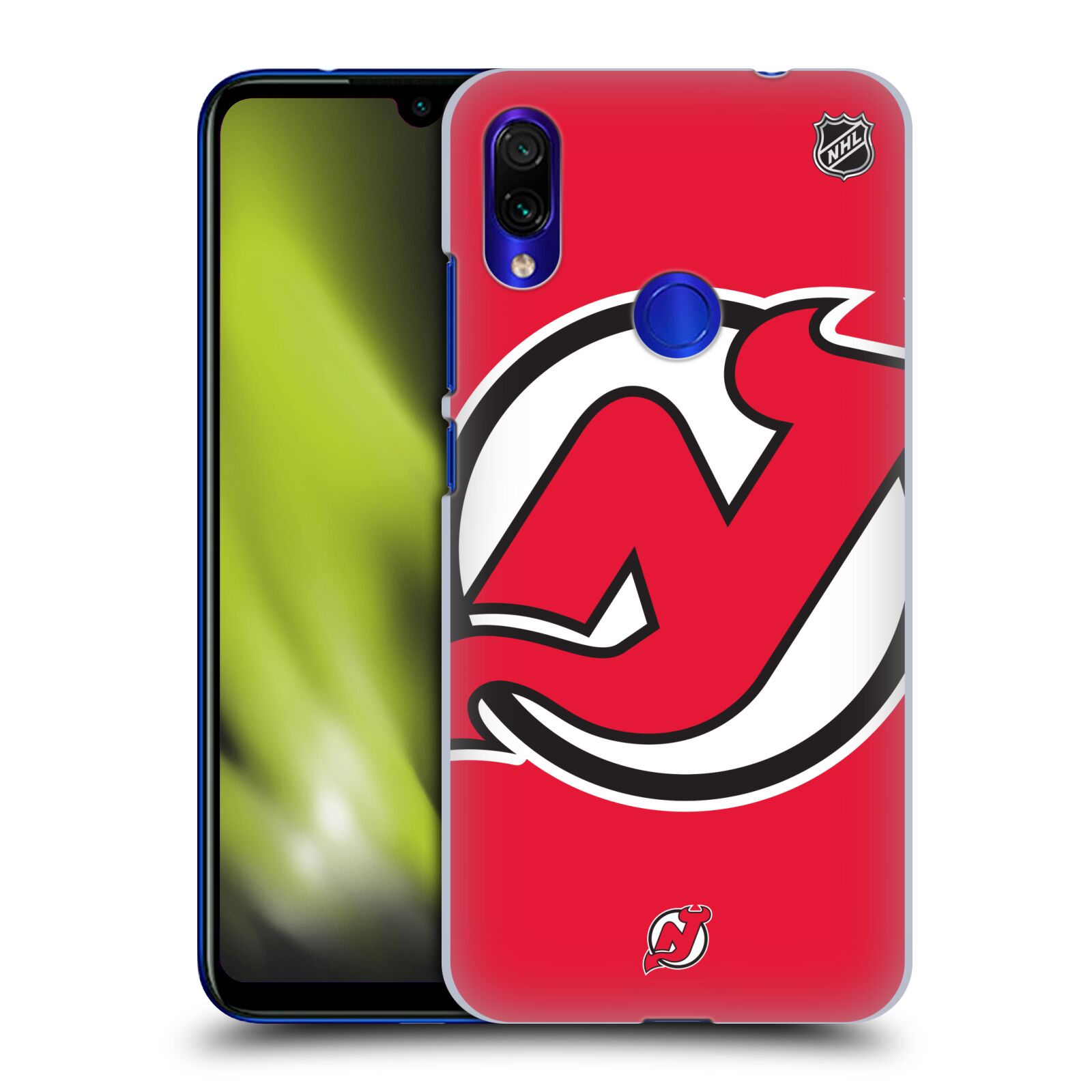 Pouzdro na mobil Xiaomi Redmi Note 7 - HEAD CASE - Hokej NHL - New Jersey Devils - Velký znak