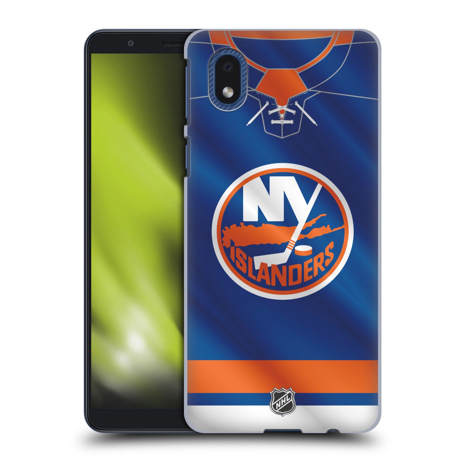 Pouzdro na mobil Samsung Galaxy A01 CORE - HEAD CASE - Hokej NHL - New York Islanders - Dres