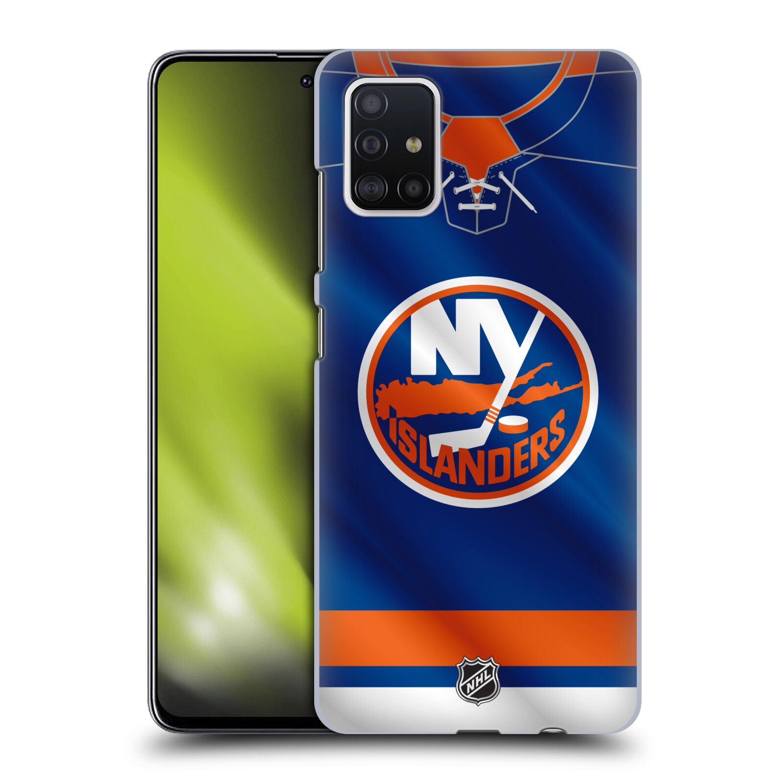Pouzdro na mobil Samsung Galaxy A51 - HEAD CASE - Hokej NHL - New York Islanders - Dres