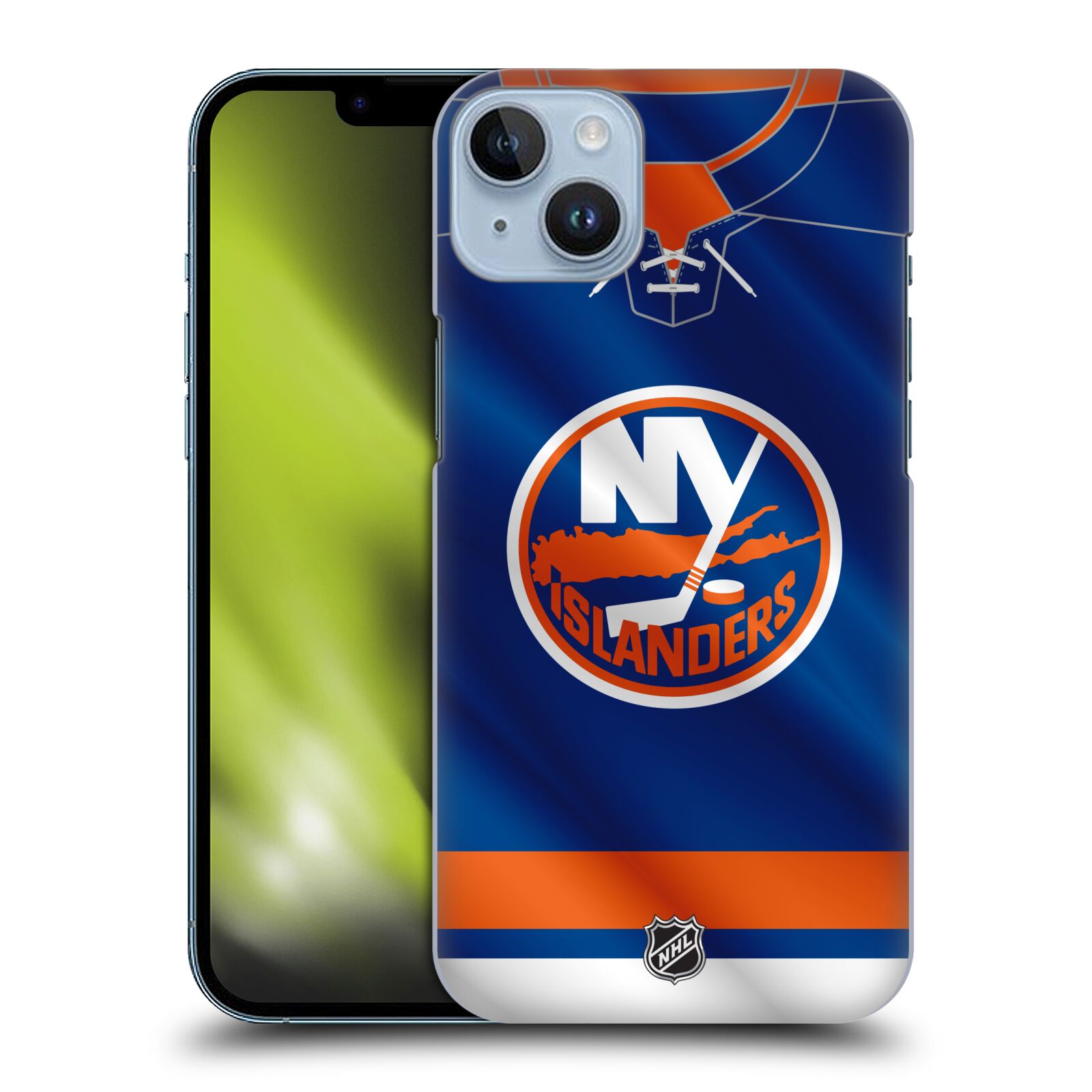 Pouzdro na mobil Apple Iphone 14 PLUS - HEAD CASE - Hokej NHL - New York Islanders - Dres