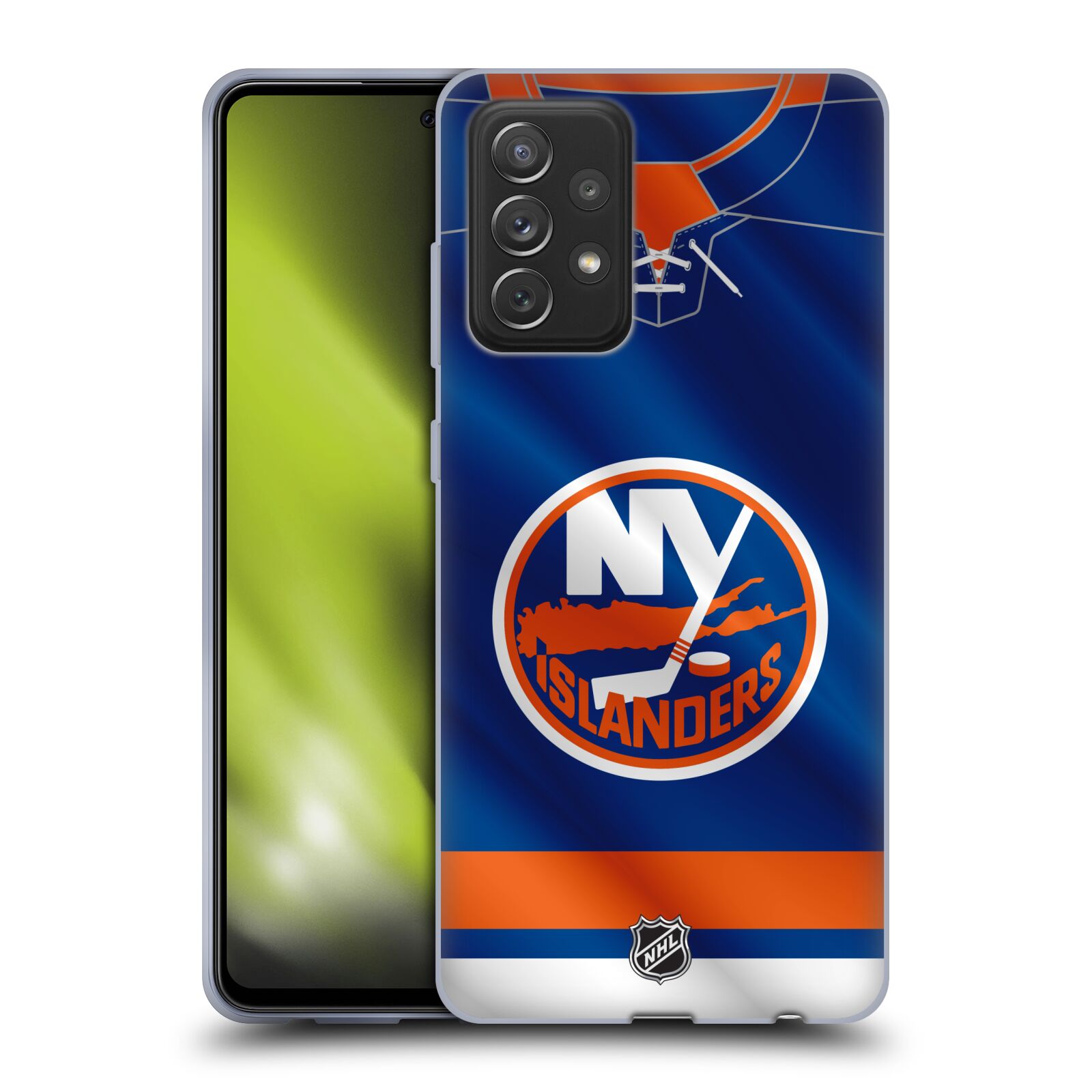 Pouzdro na mobil Samsung Galaxy A72 / A72 5G - HEAD CASE - Hokej NHL - New York Islanders - Dres