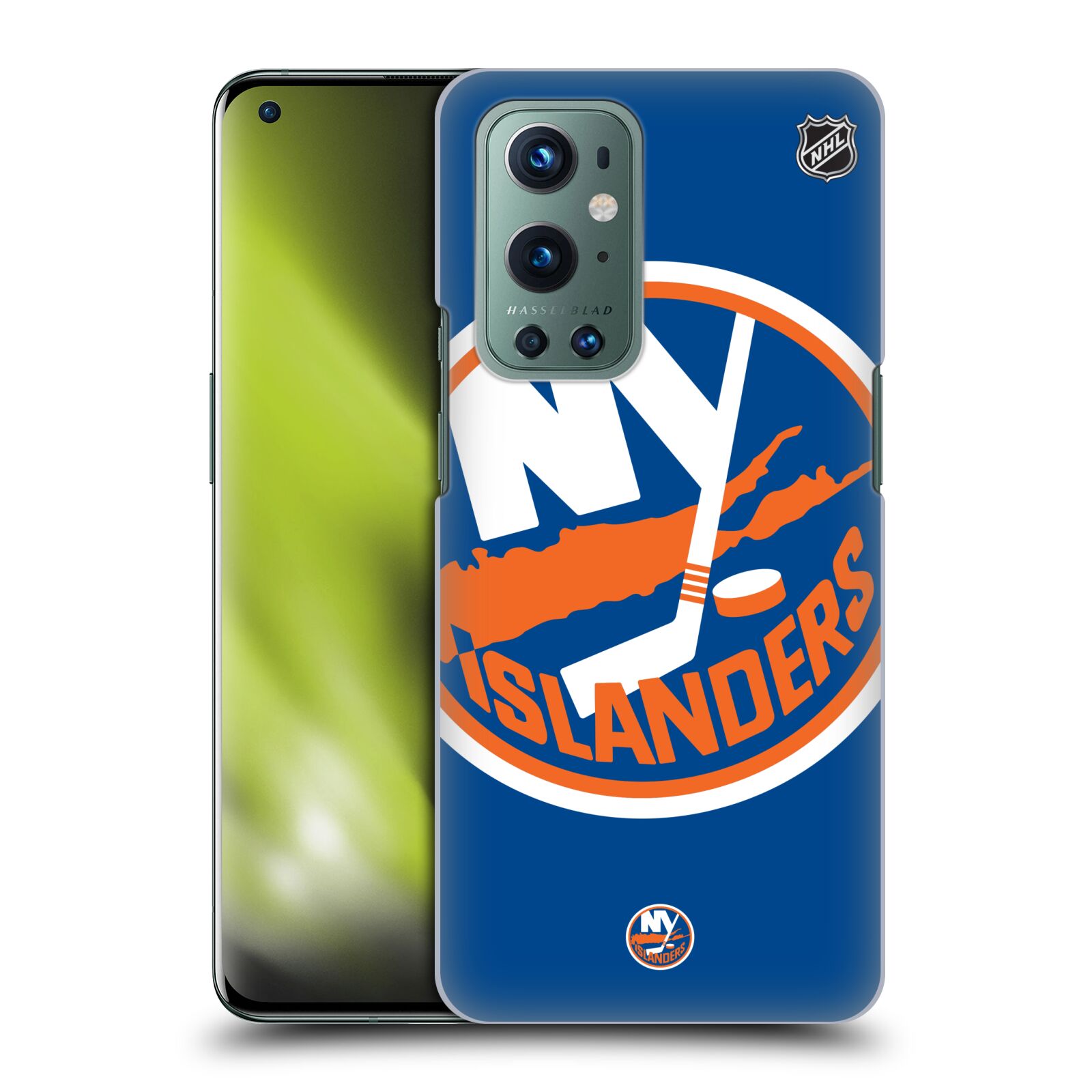 Pouzdro na mobil OnePlus 9 - HEAD CASE - Hokej NHL - New York Islanders - Velký znak