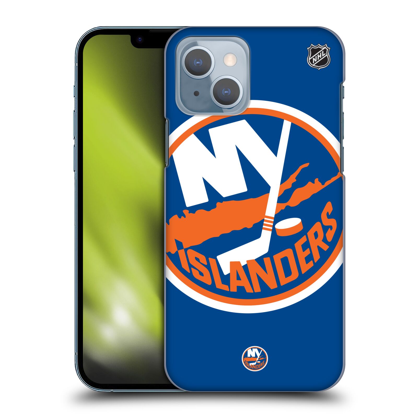 Pouzdro na mobil Apple Iphone 14 - HEAD CASE - Hokej NHL - New York Islanders - Velký znak