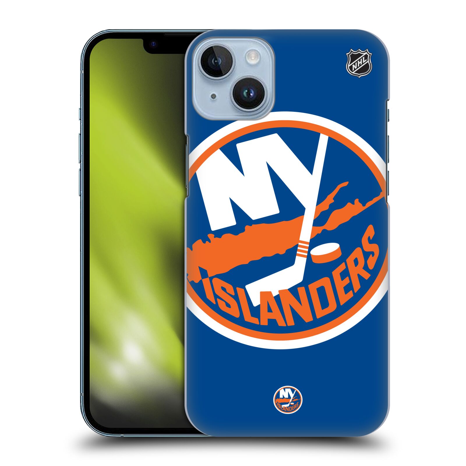 Pouzdro na mobil Apple Iphone 14 PLUS - HEAD CASE - Hokej NHL - New York Islanders - Velký znak