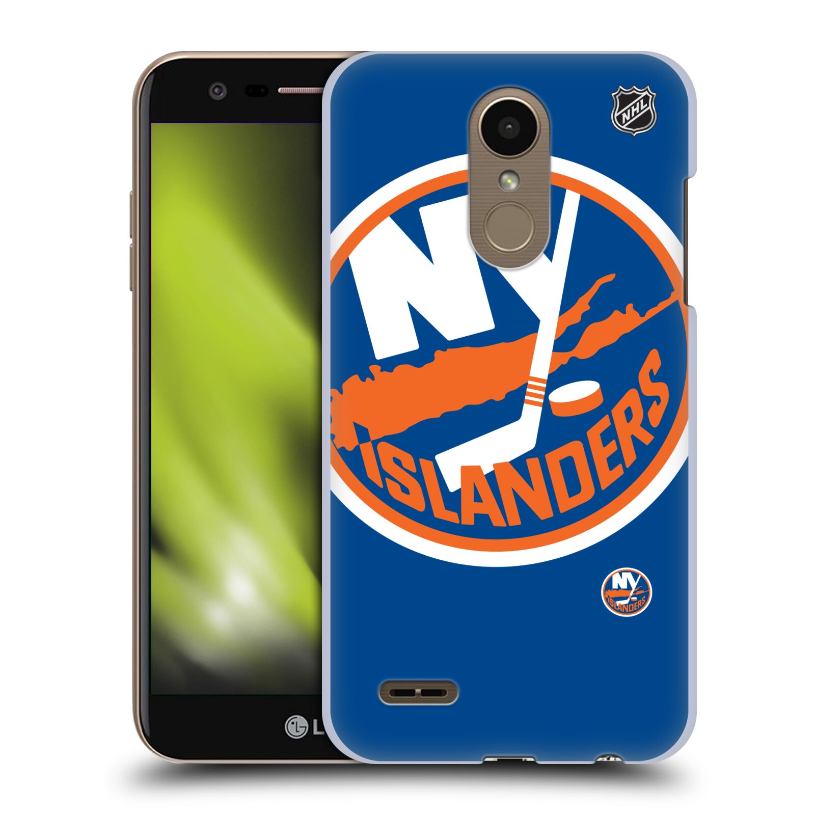 Pouzdro na mobil LG K10 2018 - HEAD CASE - Hokej NHL - New York Islanders - Velký znak