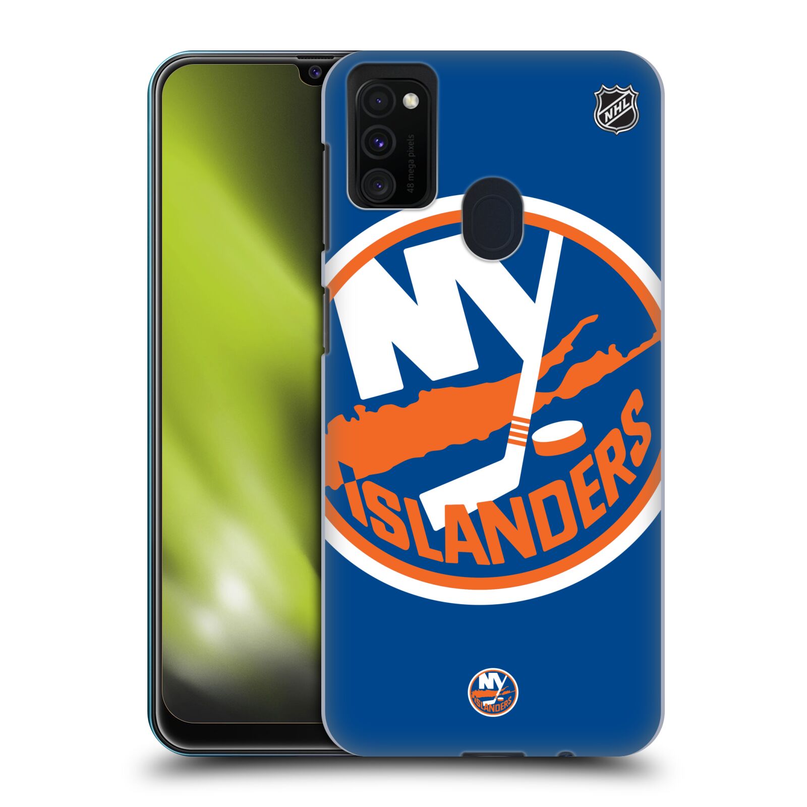 Pouzdro na mobil Samsung Galaxy M21 - HEAD CASE - Hokej NHL - New York Islanders - Velký znak