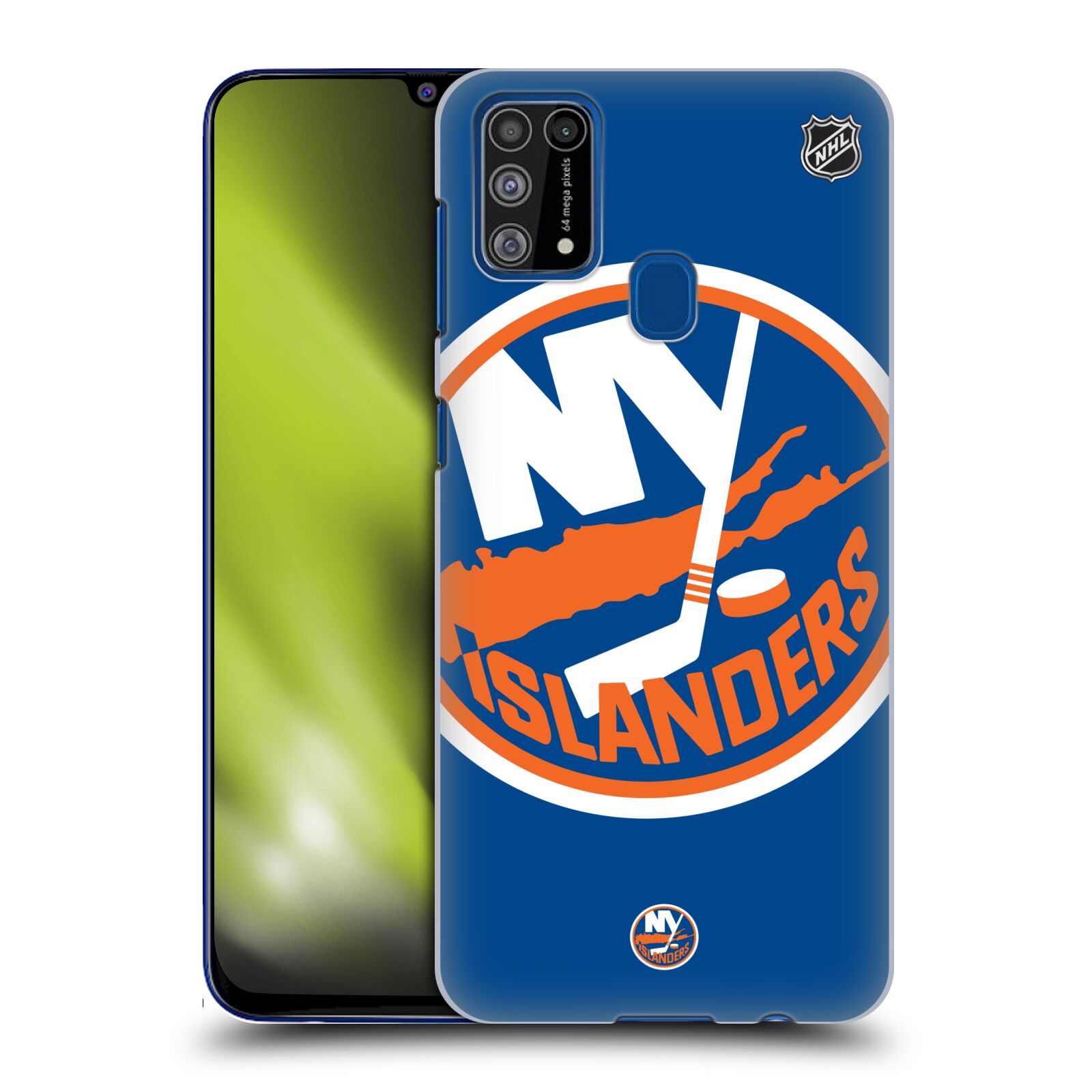 Pouzdro na mobil Samsung Galaxy M31 - HEAD CASE - Hokej NHL - New York Islanders - Velký znak