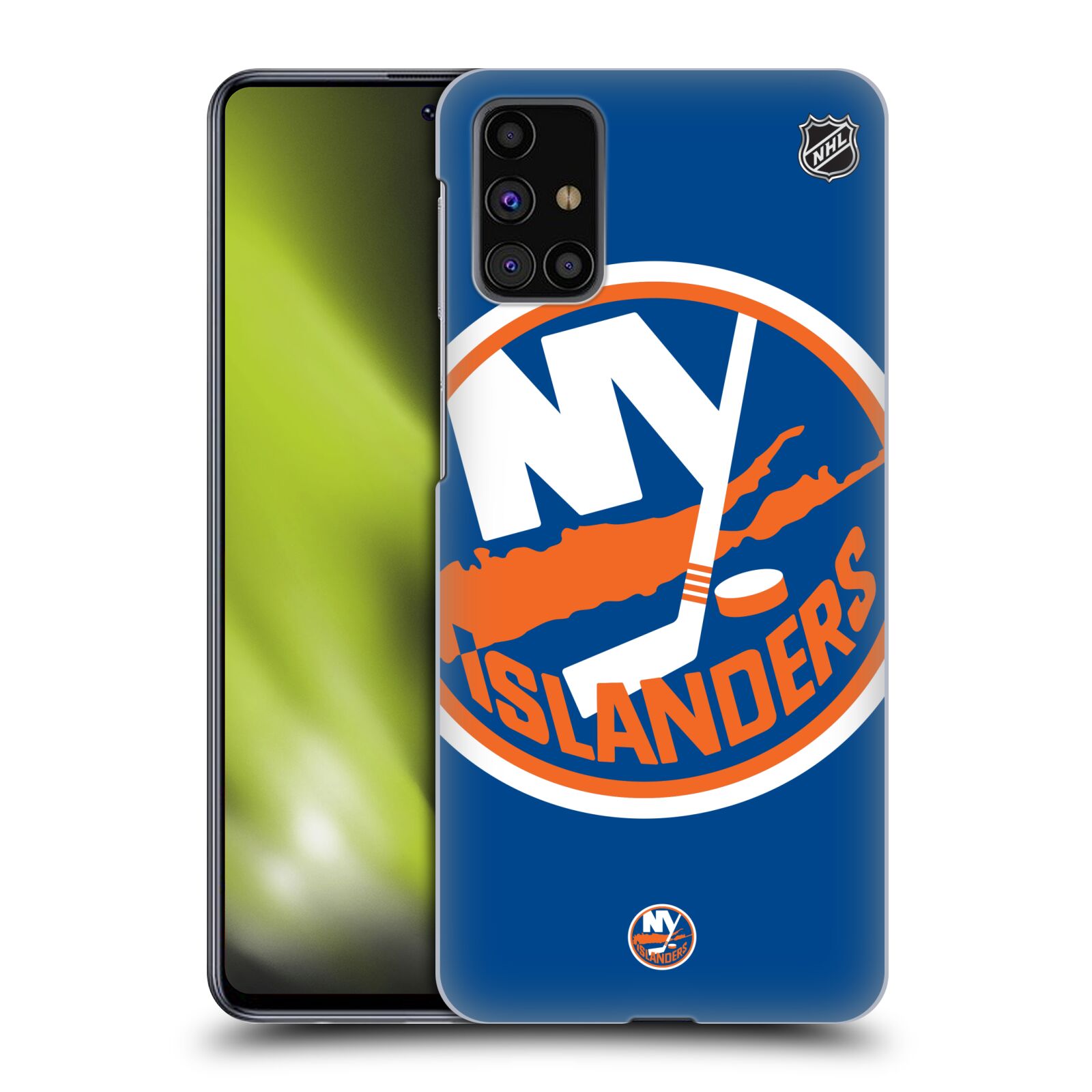 Pouzdro na mobil Samsung Galaxy M31s - HEAD CASE - Hokej NHL - New York Islanders - Velký znak
