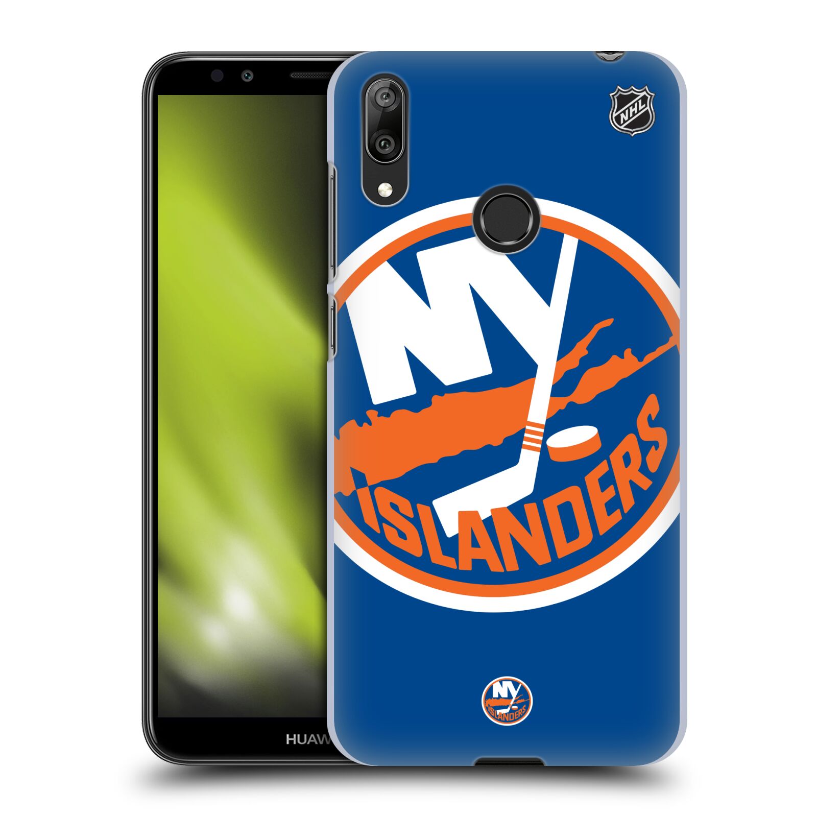 Pouzdro na mobil Huawei Y7 2019 - HEAD CASE - Hokej NHL - New York Islanders - Velký znak