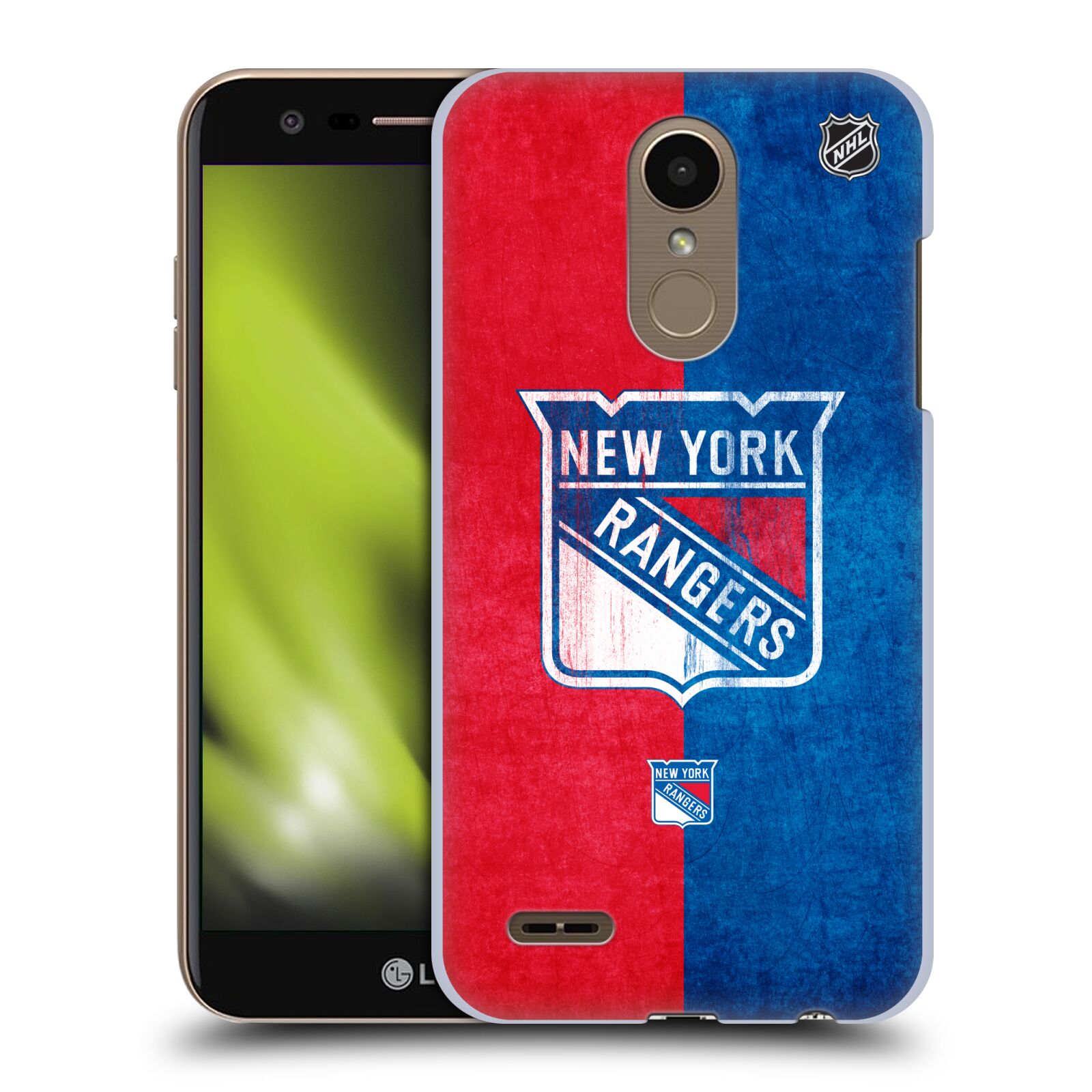 Pouzdro na mobil LG K10 2018 - HEAD CASE - Hokej NHL - New York Rangers - Znak oldschool