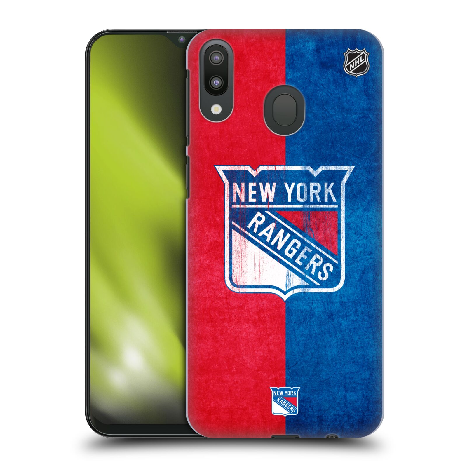 Pouzdro na mobil Samsung Galaxy M20 - HEAD CASE - Hokej NHL - New York Rangers - Znak oldschool