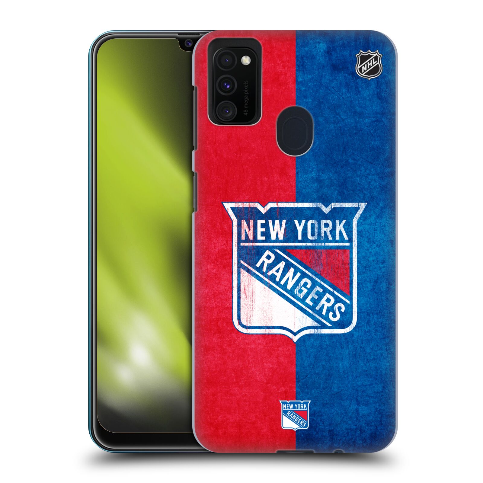 Pouzdro na mobil Samsung Galaxy M21 - HEAD CASE - Hokej NHL - New York Rangers - Znak oldschool