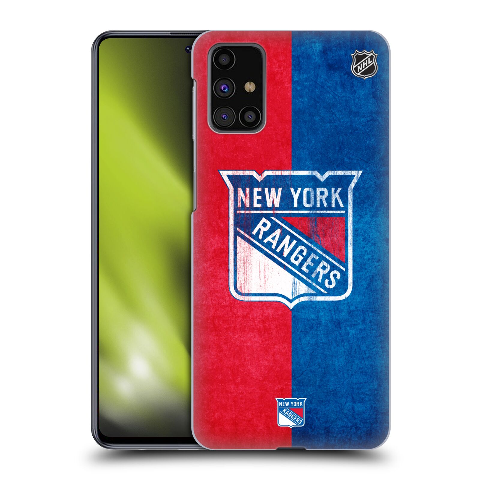 Pouzdro na mobil Samsung Galaxy M31s - HEAD CASE - Hokej NHL - New York Rangers - Znak oldschool