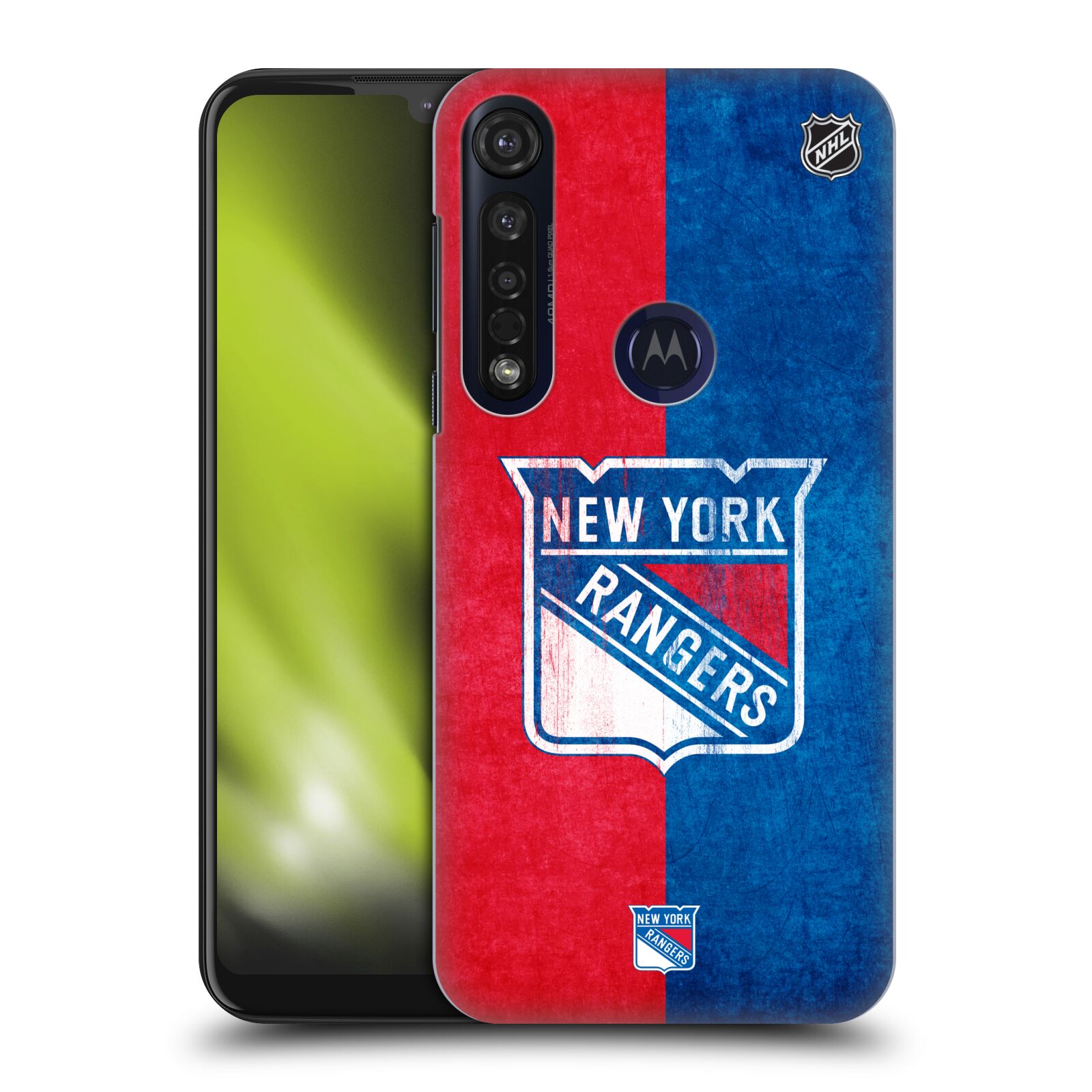 Pouzdro na mobil Motorola Moto G8 PLUS - HEAD CASE - Hokej NHL - New York Rangers - Znak oldschool