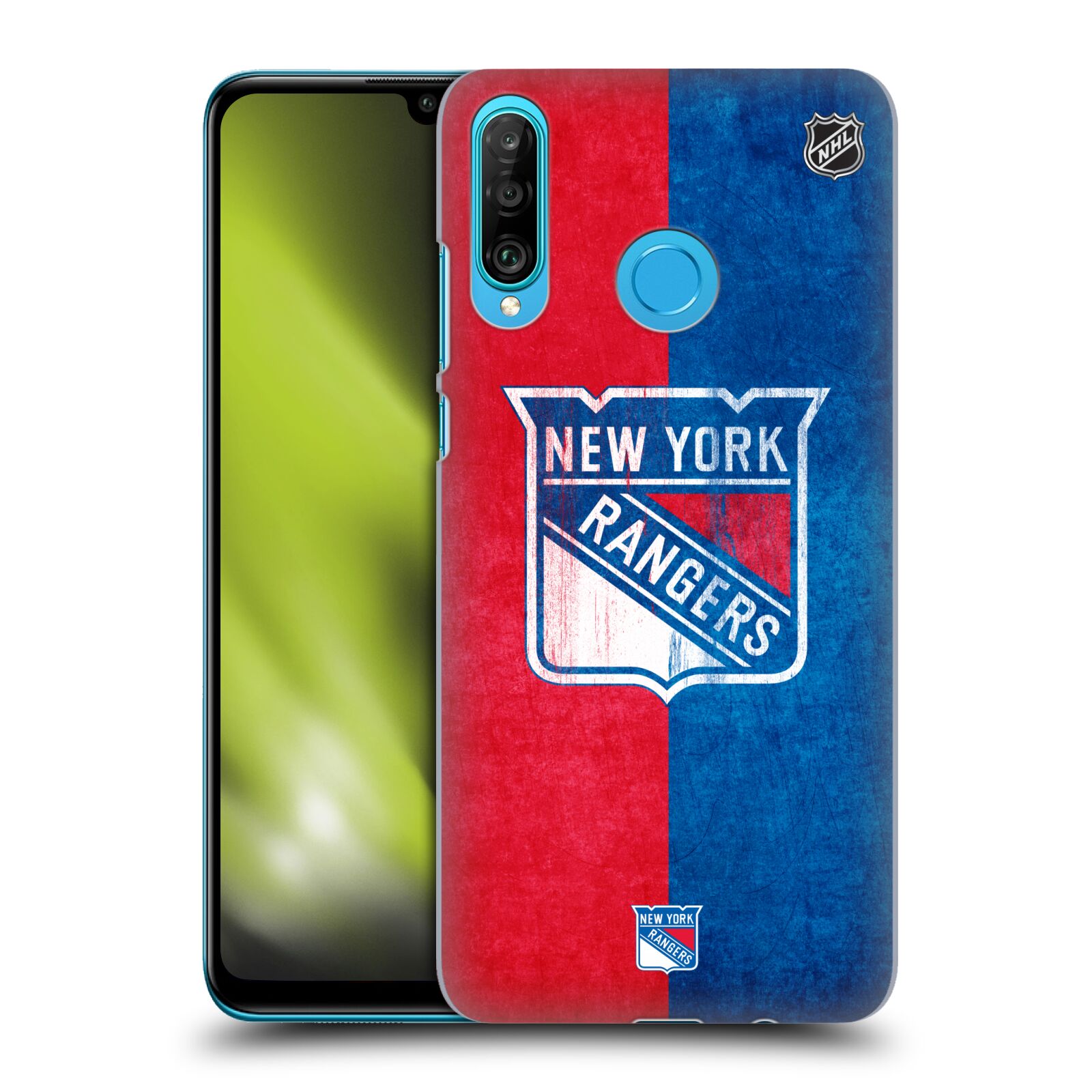 Pouzdro na mobil Huawei P30 LITE - HEAD CASE - Hokej NHL - New York Rangers - Znak oldschool