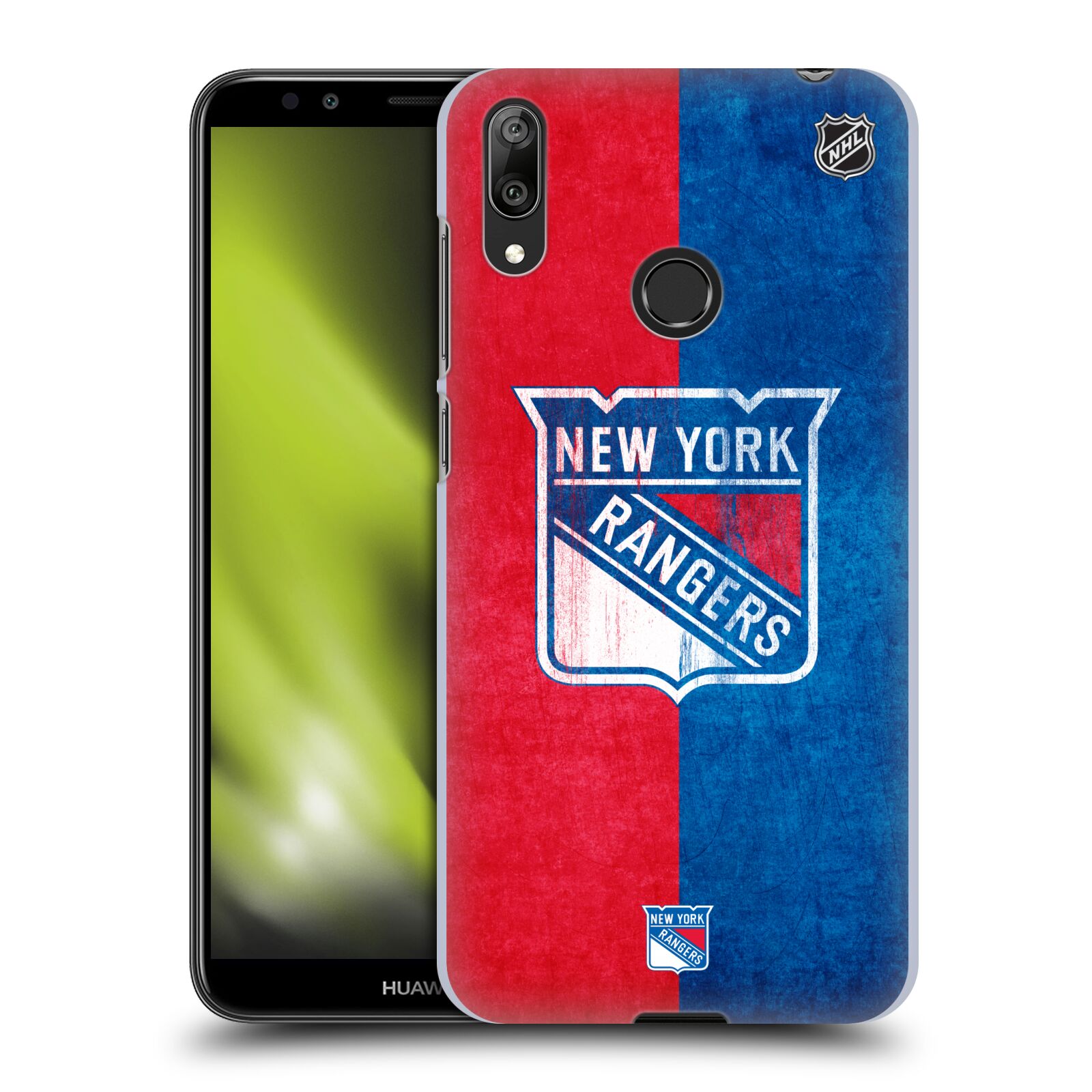 Pouzdro na mobil Huawei Y7 2019 - HEAD CASE - Hokej NHL - New York Rangers - Znak oldschool