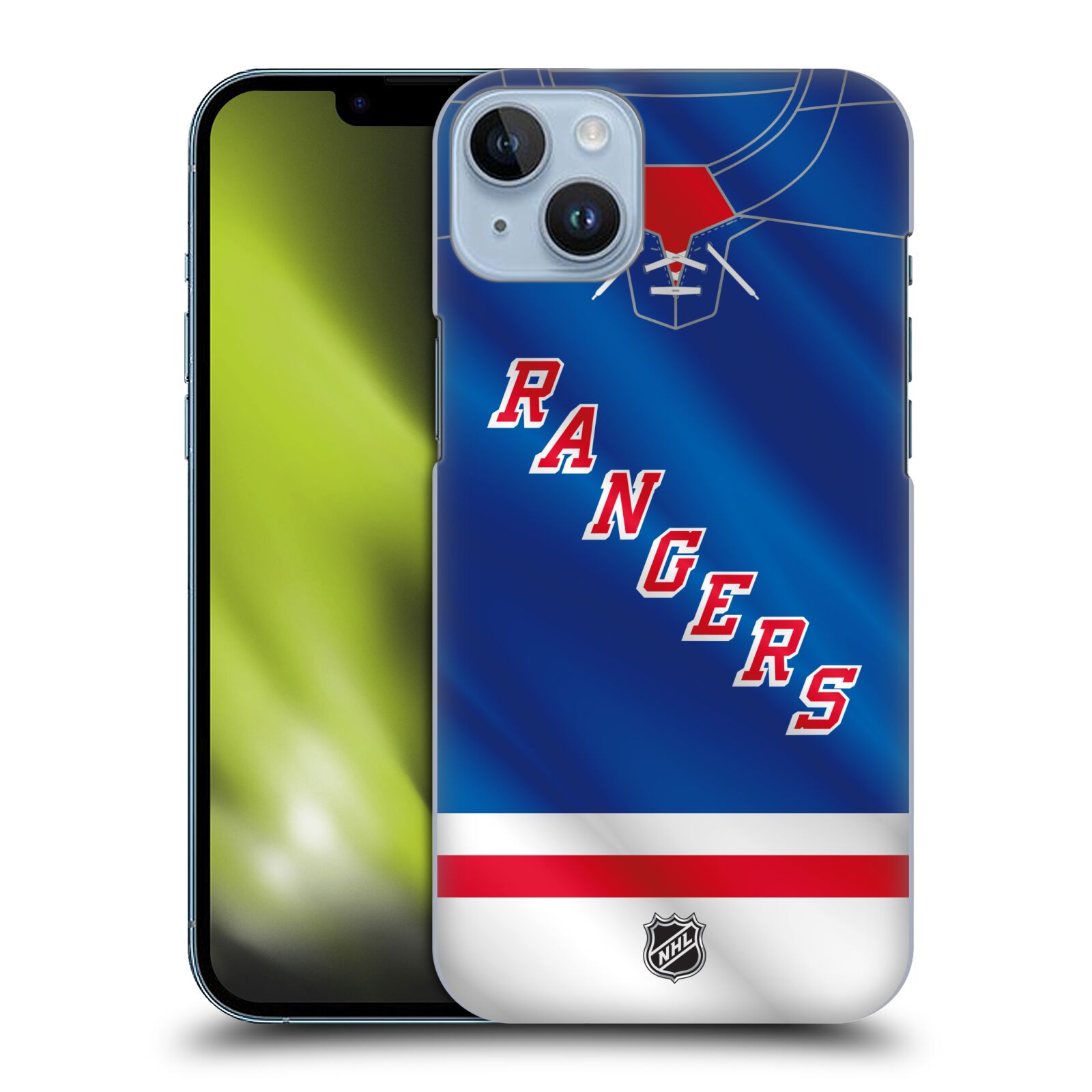 Pouzdro na mobil Apple Iphone 14 PLUS - HEAD CASE - Hokej NHL - New York Rangers - Dres