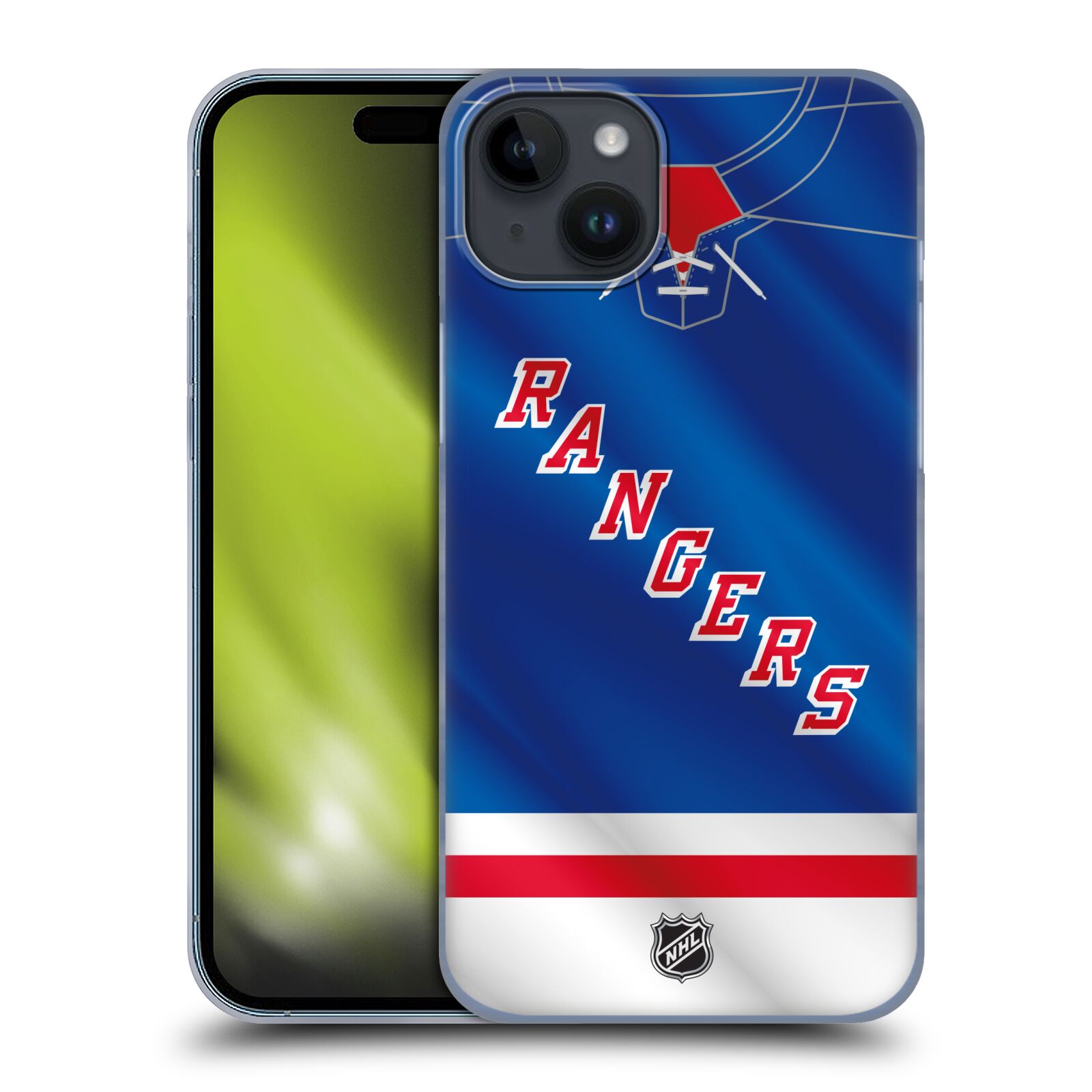 Plastový obal HEAD CASE na mobil Apple Iphone 15 PLUS  Hokej NHL - New York Rangers - Dres