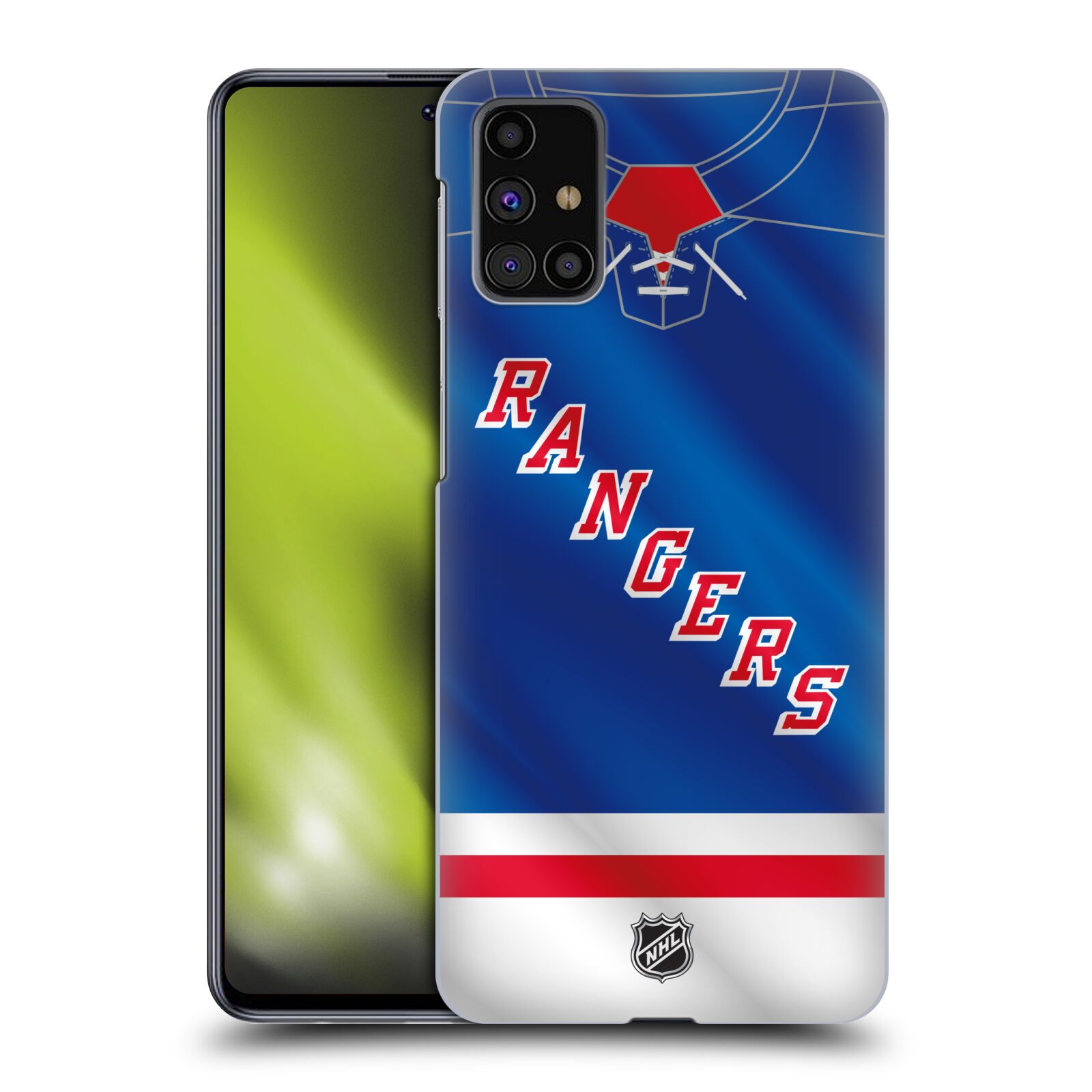 Pouzdro na mobil Samsung Galaxy M31s - HEAD CASE - Hokej NHL - New York Rangers - Dres