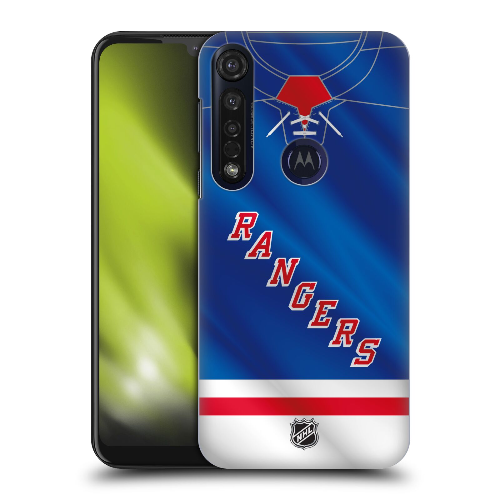 Pouzdro na mobil Motorola Moto G8 PLUS - HEAD CASE - Hokej NHL - New York Rangers - Dres