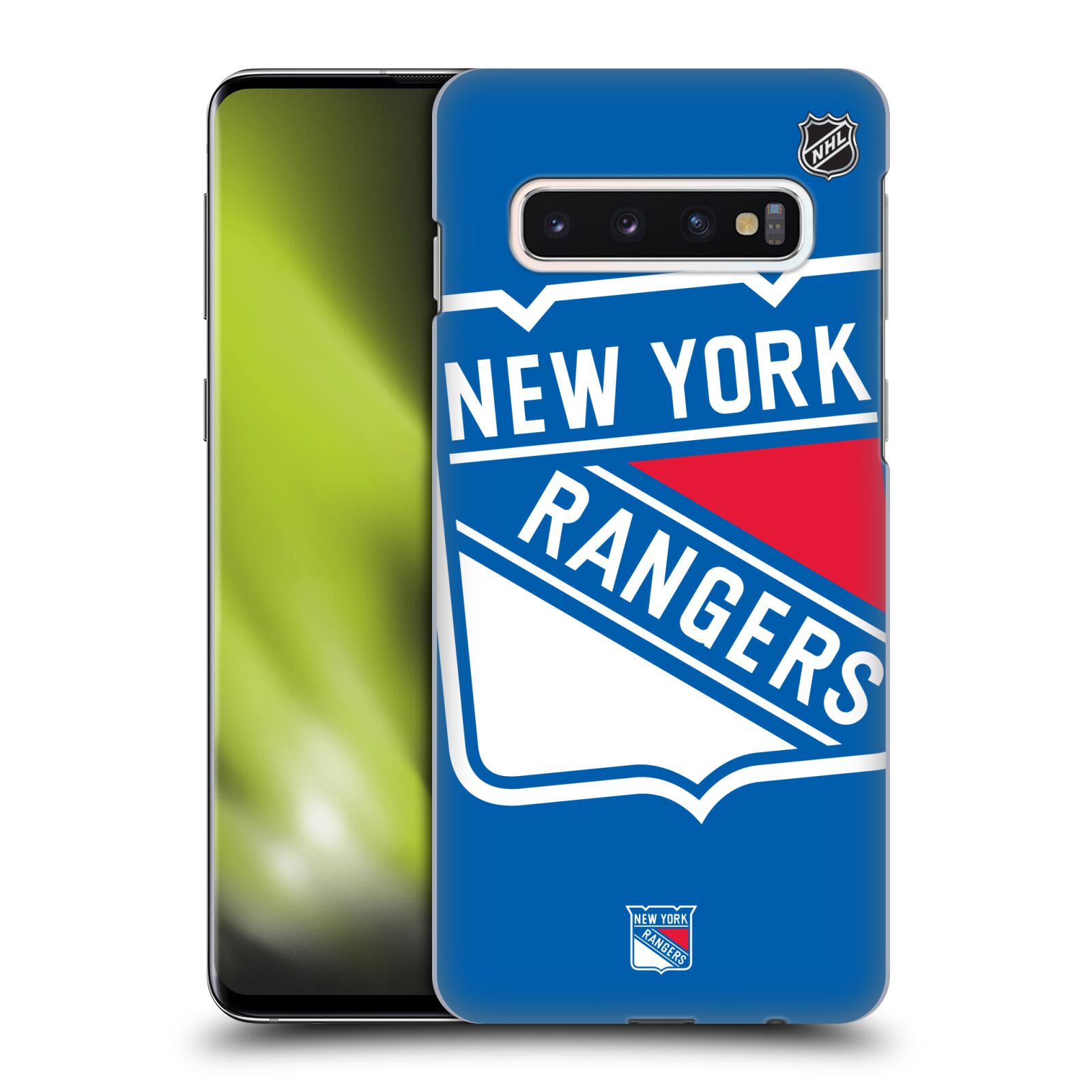 Pouzdro na mobil Samsung Galaxy S10 - HEAD CASE - Hokej NHL - New York Rangers - Velký znak