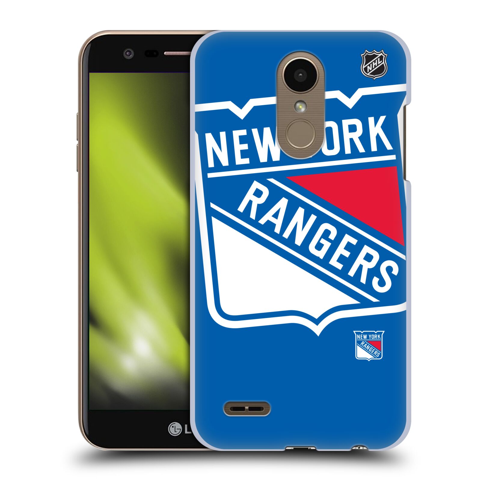 Pouzdro na mobil LG K10 2018 - HEAD CASE - Hokej NHL - New York Rangers - Velký znak