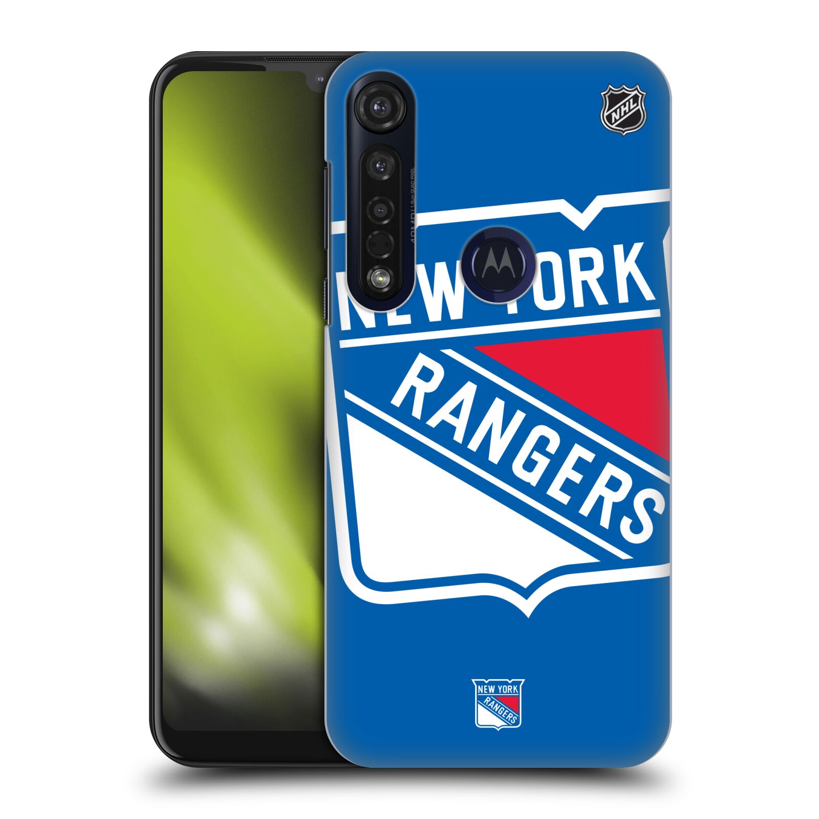 Pouzdro na mobil Motorola Moto G8 PLUS - HEAD CASE - Hokej NHL - New York Rangers - Velký znak