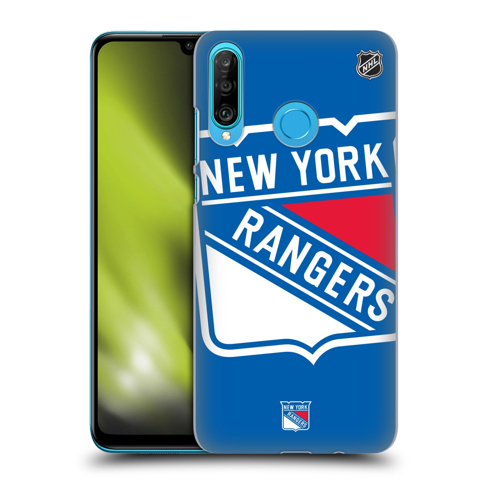 Pouzdro na mobil Huawei P30 LITE - HEAD CASE - Hokej NHL - New York Rangers - Velký znak