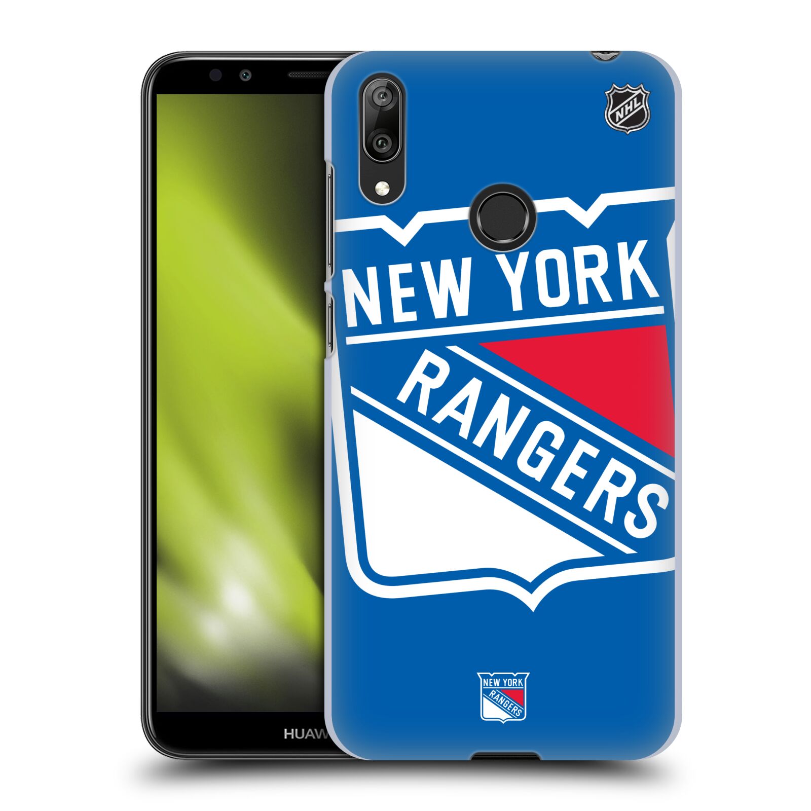 Pouzdro na mobil Huawei Y7 2019 - HEAD CASE - Hokej NHL - New York Rangers - Velký znak