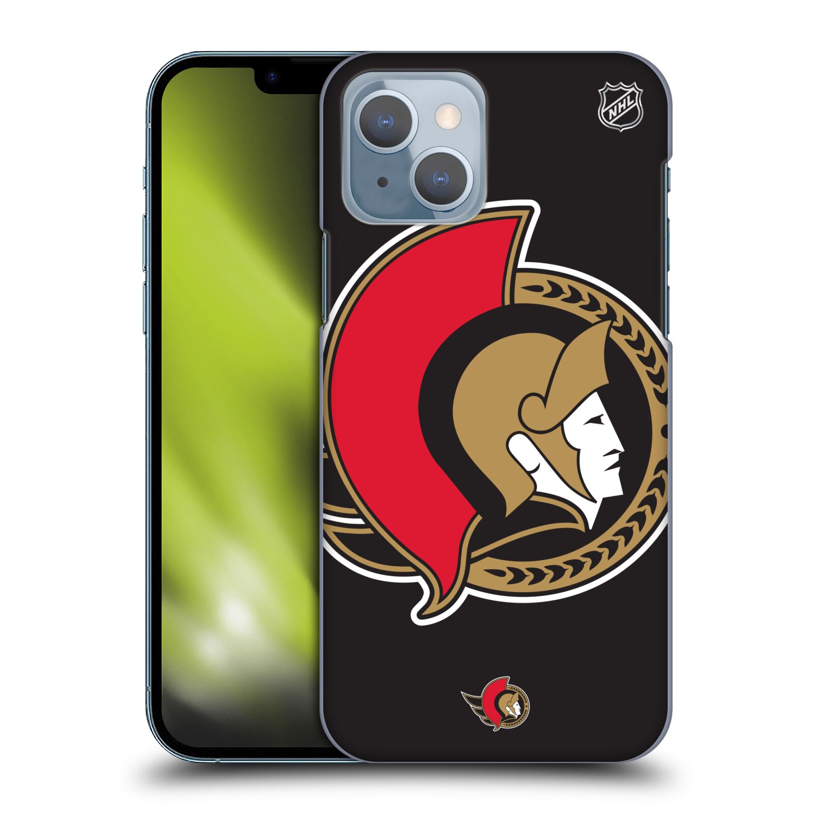 Pouzdro na mobil Apple Iphone 14 - HEAD CASE - Hokej NHL - Ottawa Senators - Velký znak