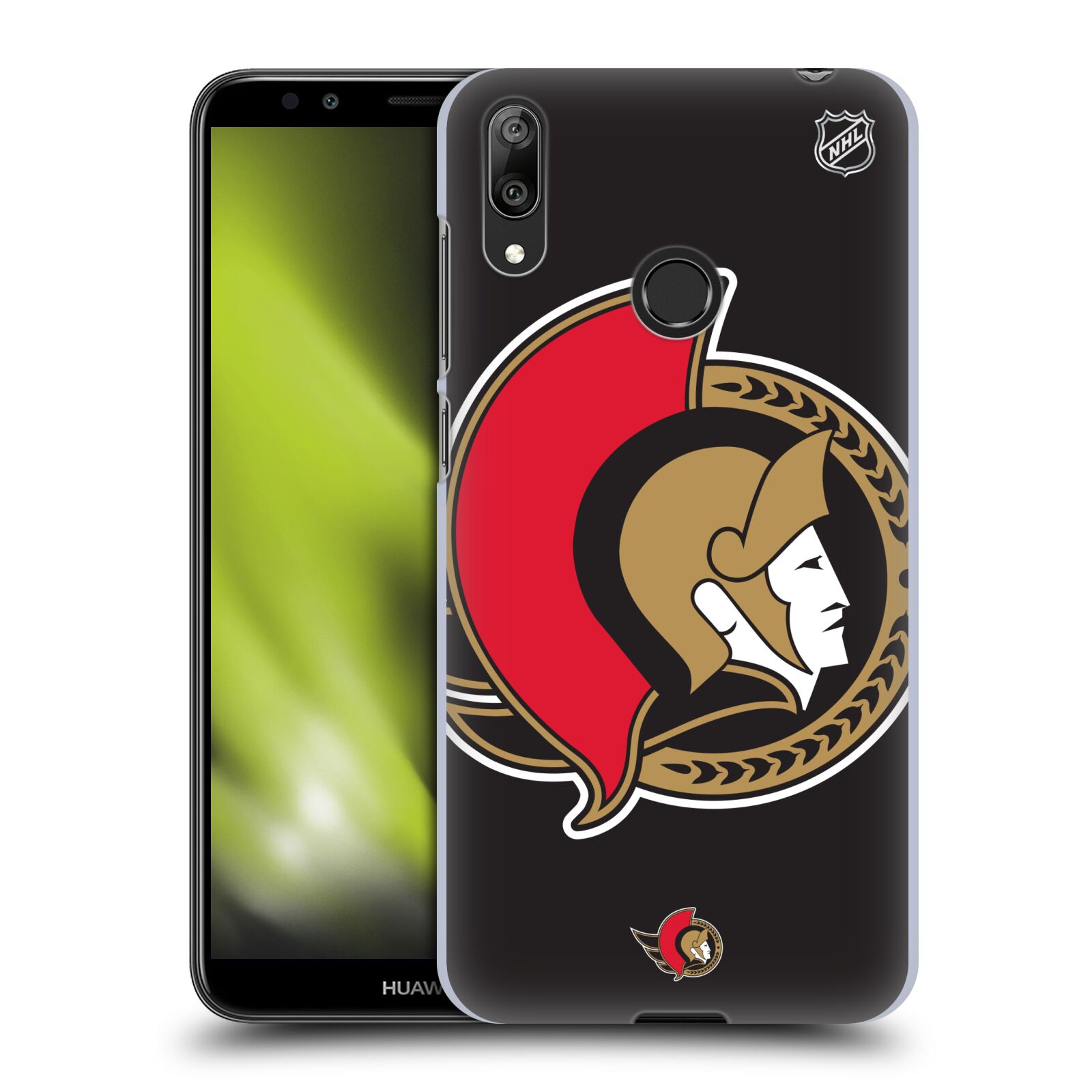Pouzdro na mobil Huawei Y7 2019 - HEAD CASE - Hokej NHL - Ottawa Senators - Velký znak