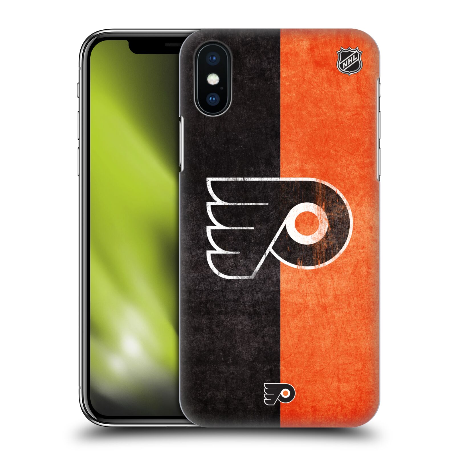 Pouzdro na mobil Apple Iphone X/XS - HEAD CASE - Hokej NHL - Philadelphia Flyers - Znak oldschool