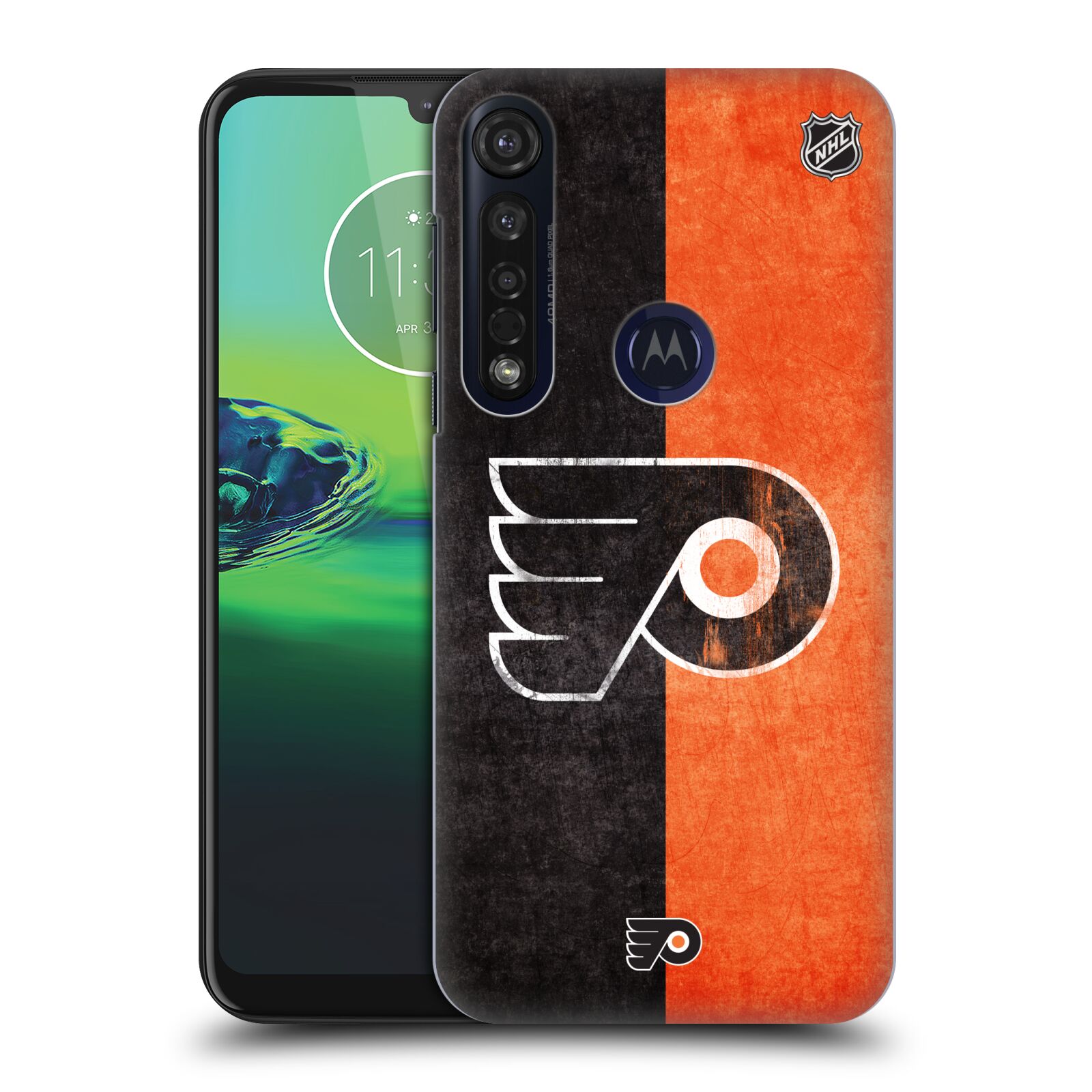 Pouzdro na mobil Motorola Moto G8 PLUS - HEAD CASE - Hokej NHL - Philadelphia Flyers - Znak oldschool