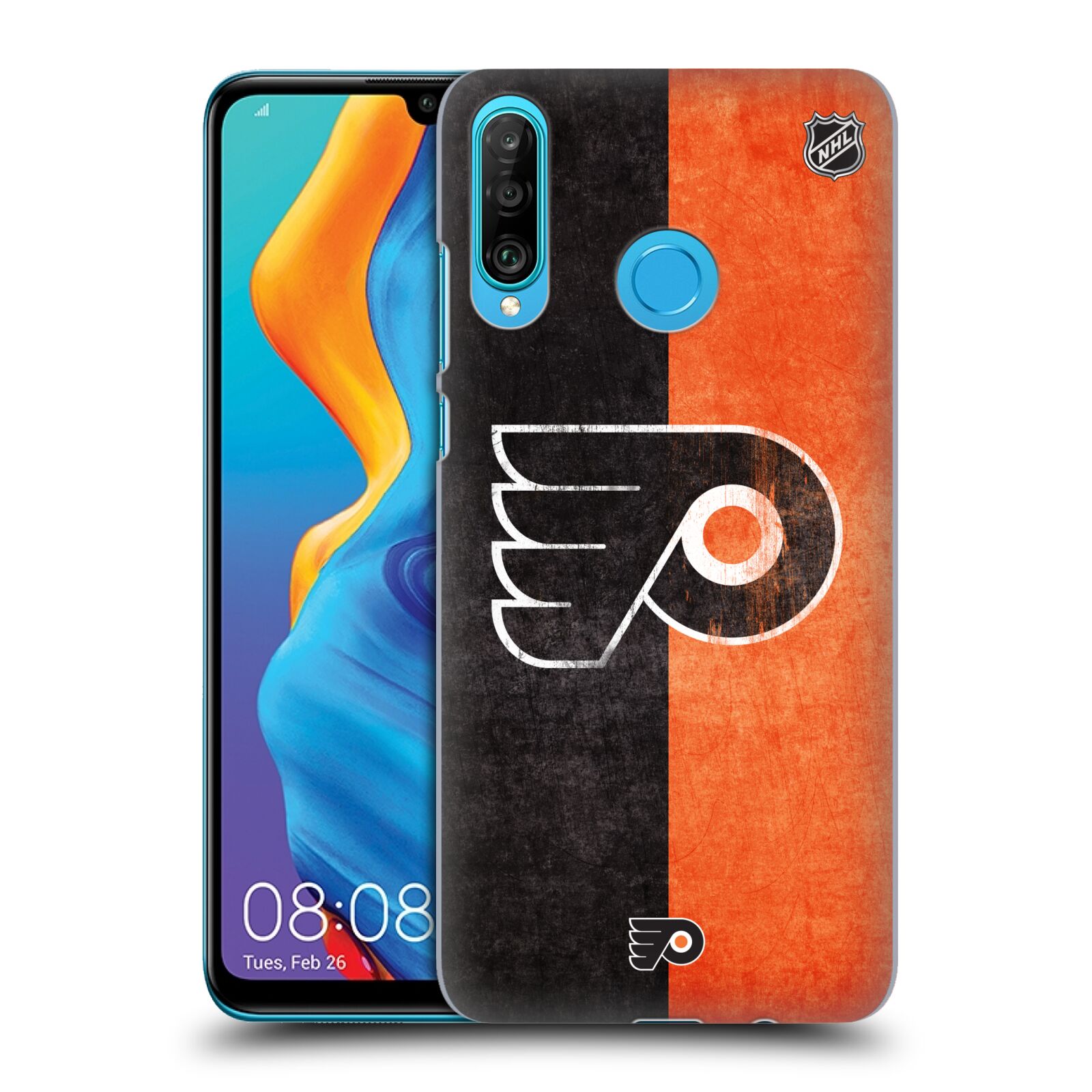 Pouzdro na mobil Huawei P30 LITE - HEAD CASE - Hokej NHL - Philadelphia Flyers - Znak oldschool