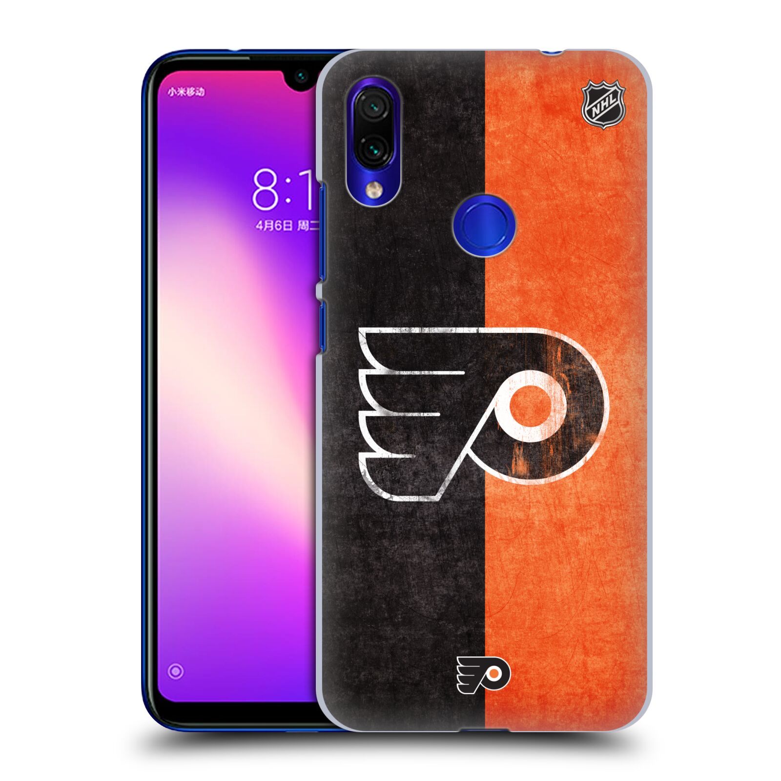 Pouzdro na mobil Xiaomi Redmi Note 7 - HEAD CASE - Hokej NHL - Philadelphia Flyers - Znak oldschool