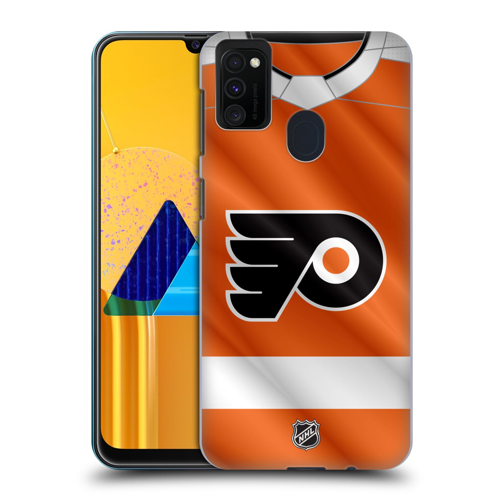 Pouzdro na mobil Samsung Galaxy M21 - HEAD CASE - Hokej NHL - Philadelphia Flyers - Dres