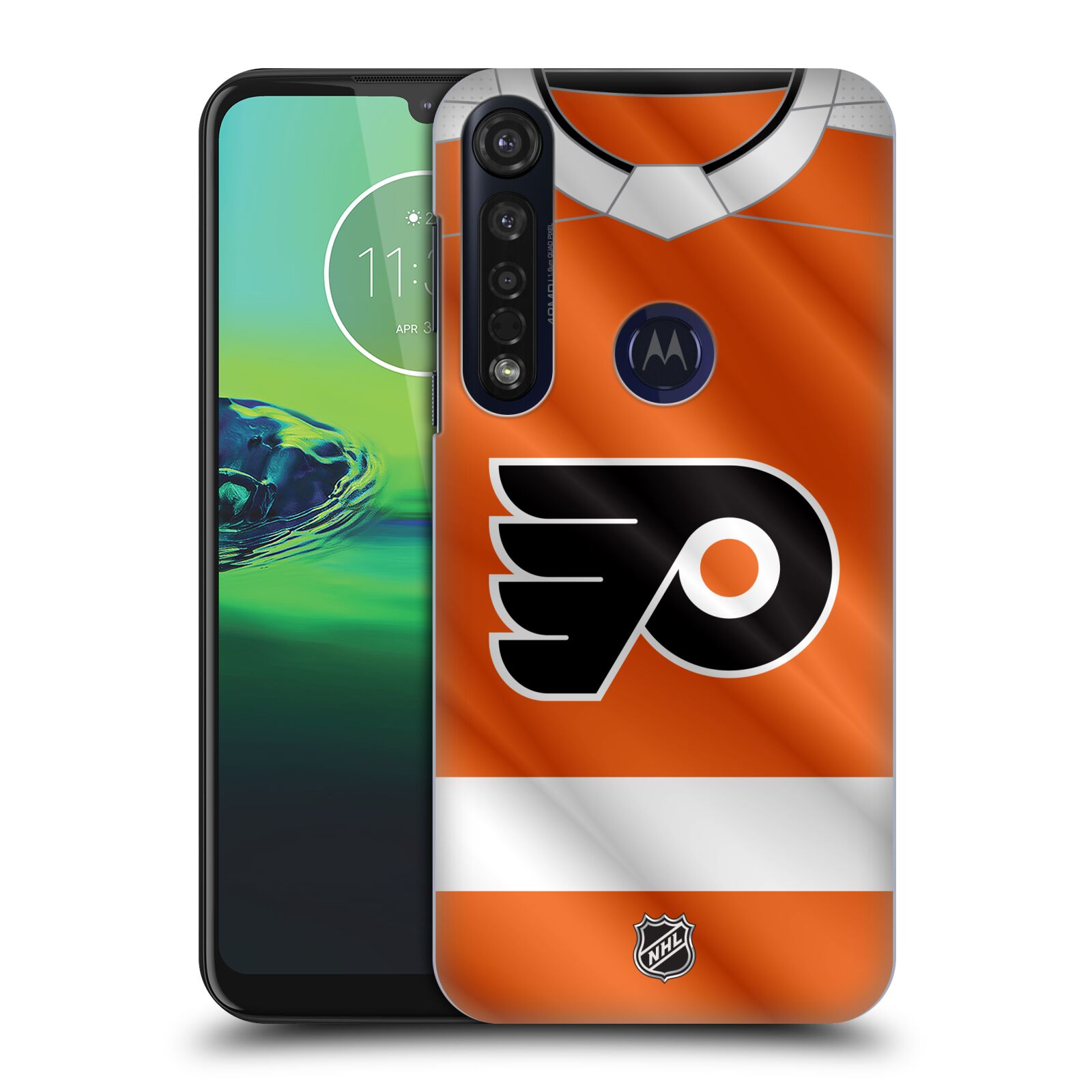 Pouzdro na mobil Motorola Moto G8 PLUS - HEAD CASE - Hokej NHL - Philadelphia Flyers - Dres