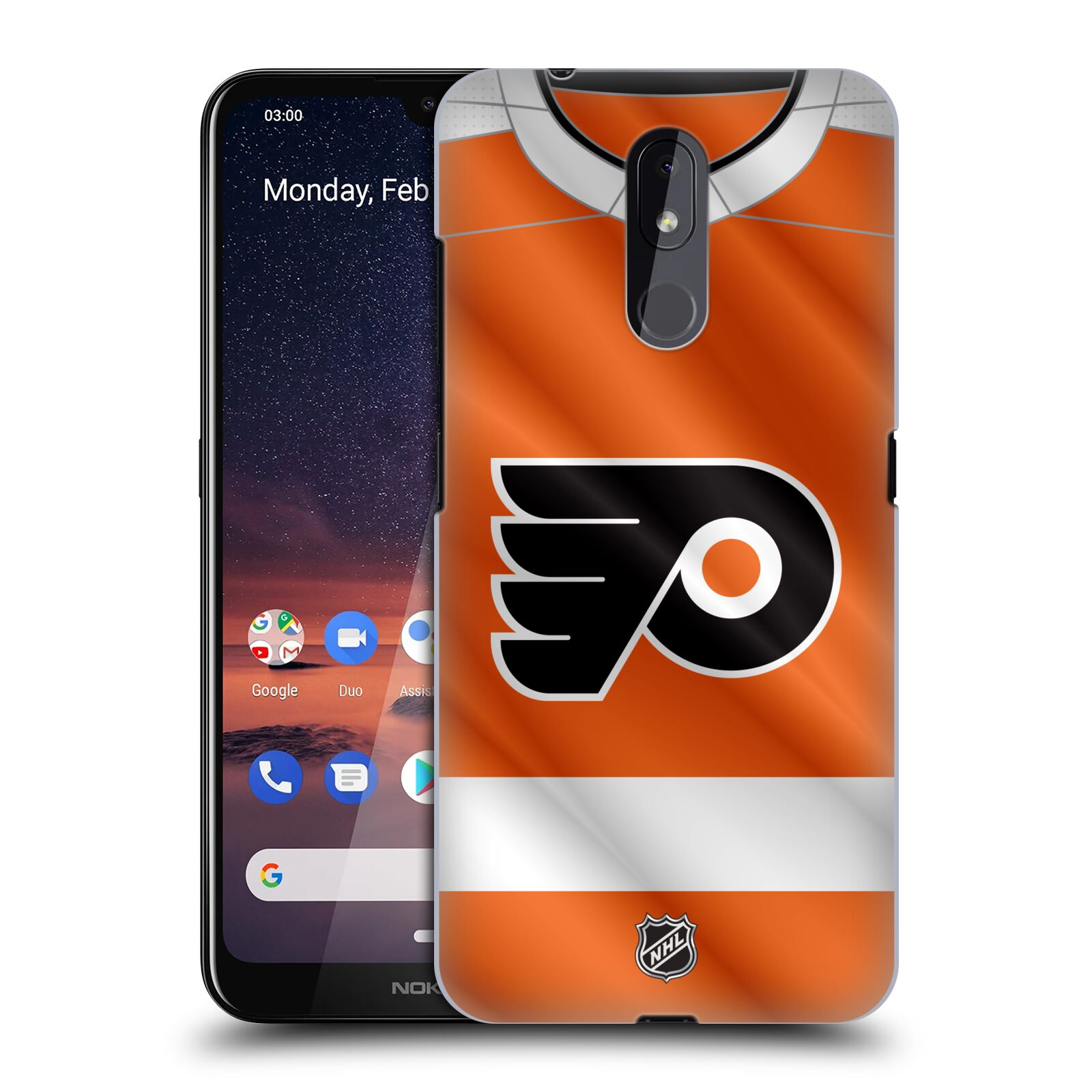 Pouzdro na mobil Nokia 3.2 - HEAD CASE - Hokej NHL - Philadelphia Flyers - Dres