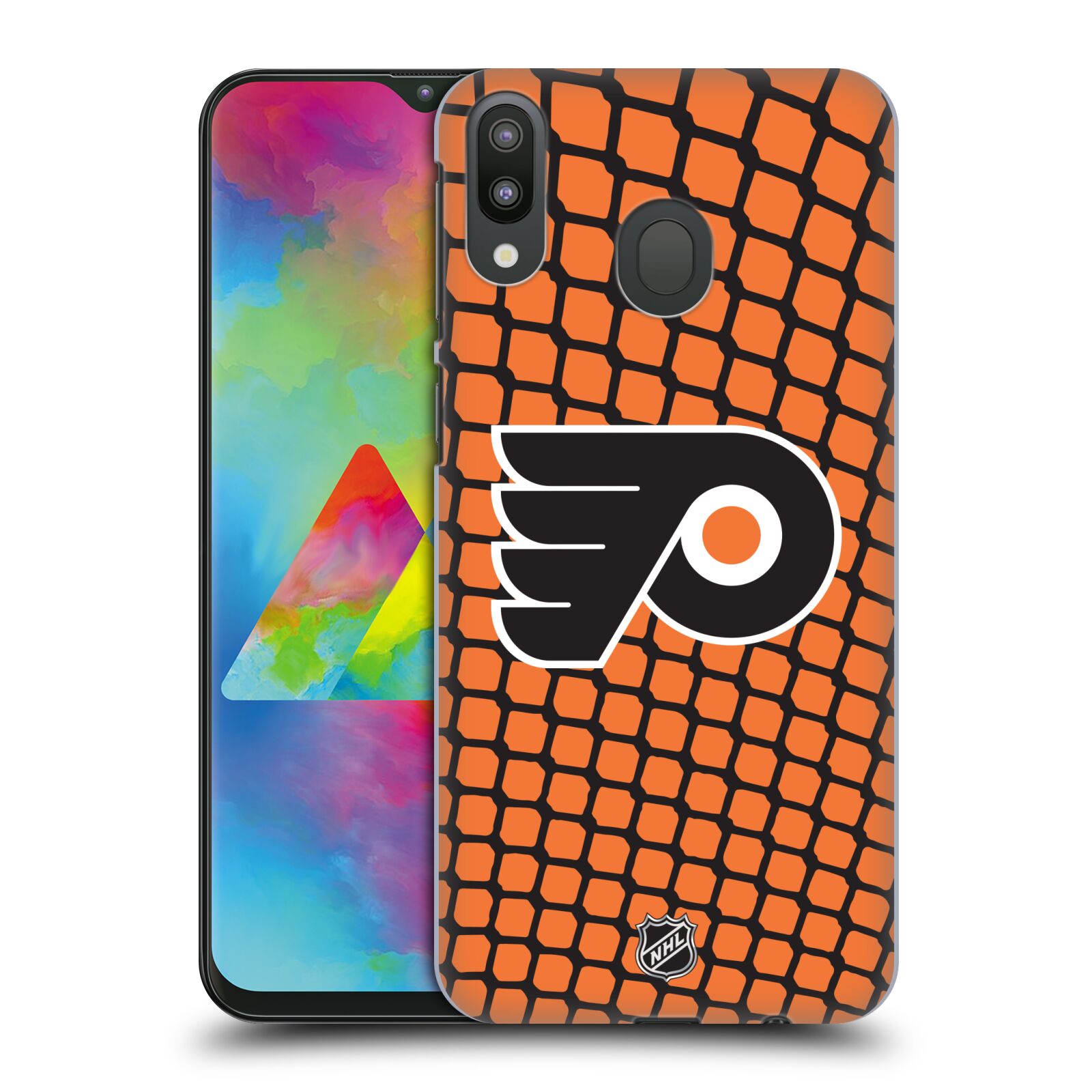 Pouzdro na mobil Samsung Galaxy M20 - HEAD CASE - Hokej NHL - Philadelphia Flyers - Znak v brance