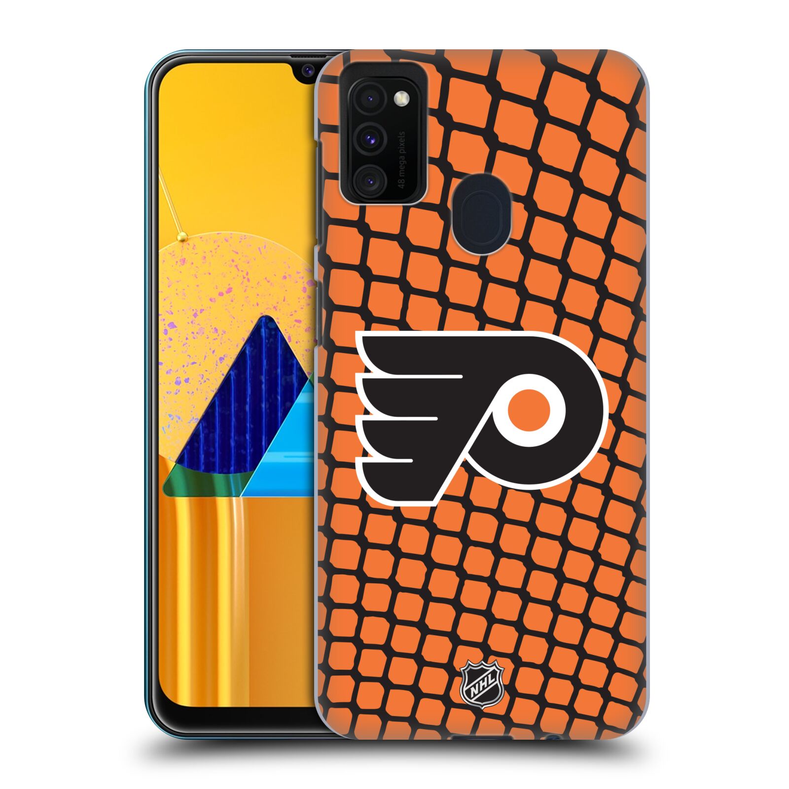 Pouzdro na mobil Samsung Galaxy M21 - HEAD CASE - Hokej NHL - Philadelphia Flyers - Znak v brance