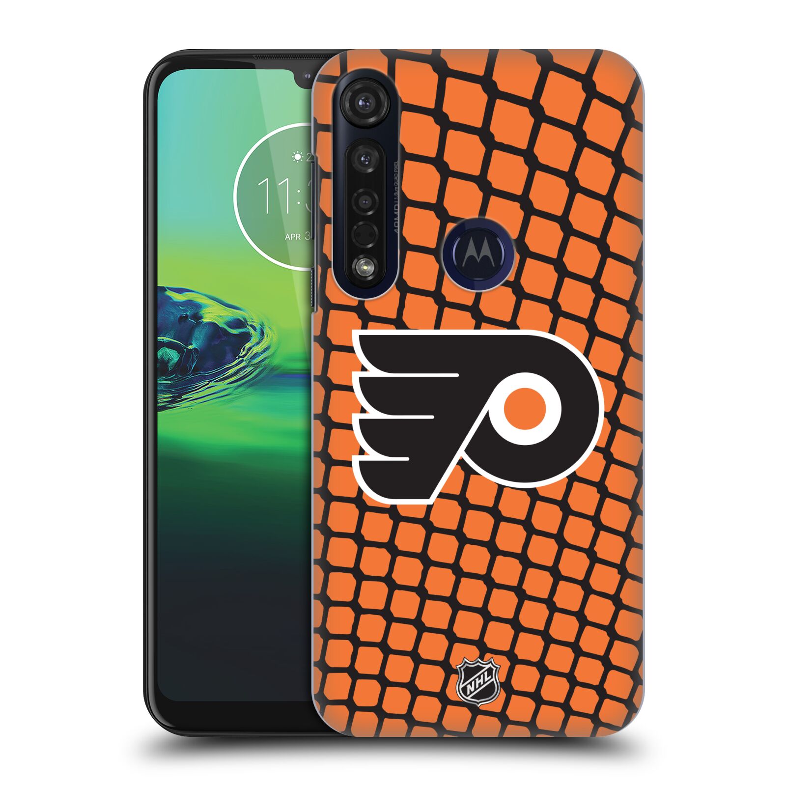 Pouzdro na mobil Motorola Moto G8 PLUS - HEAD CASE - Hokej NHL - Philadelphia Flyers - Znak v brance