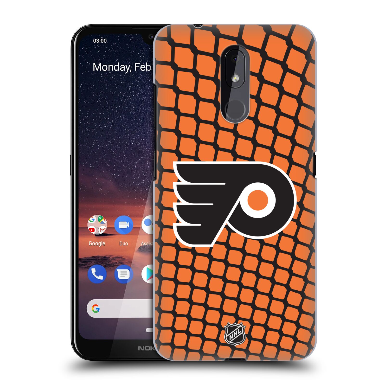Pouzdro na mobil Nokia 3.2 - HEAD CASE - Hokej NHL - Philadelphia Flyers - Znak v brance