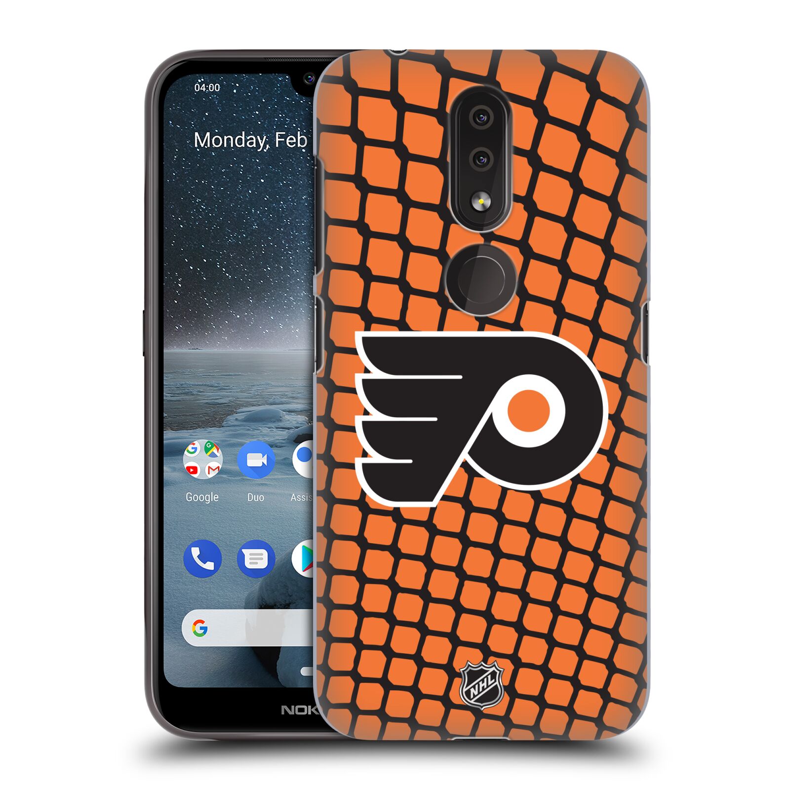 Pouzdro na mobil Nokia 4.2 - HEAD CASE - Hokej NHL - Philadelphia Flyers - Znak v brance