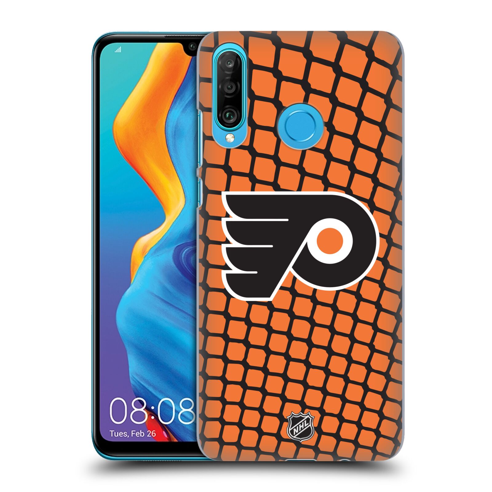 Pouzdro na mobil Huawei P30 LITE - HEAD CASE - Hokej NHL - Philadelphia Flyers - Znak v brance