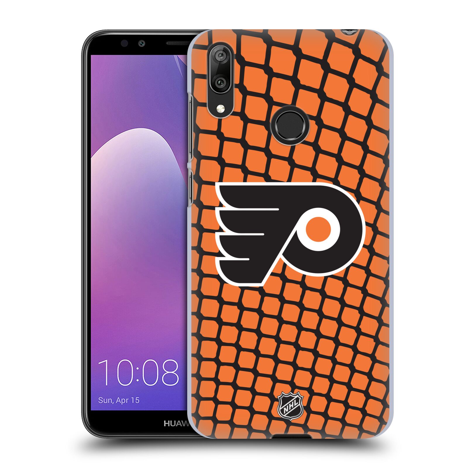 Pouzdro na mobil Huawei Y7 2019 - HEAD CASE - Hokej NHL - Philadelphia Flyers - Znak v brance