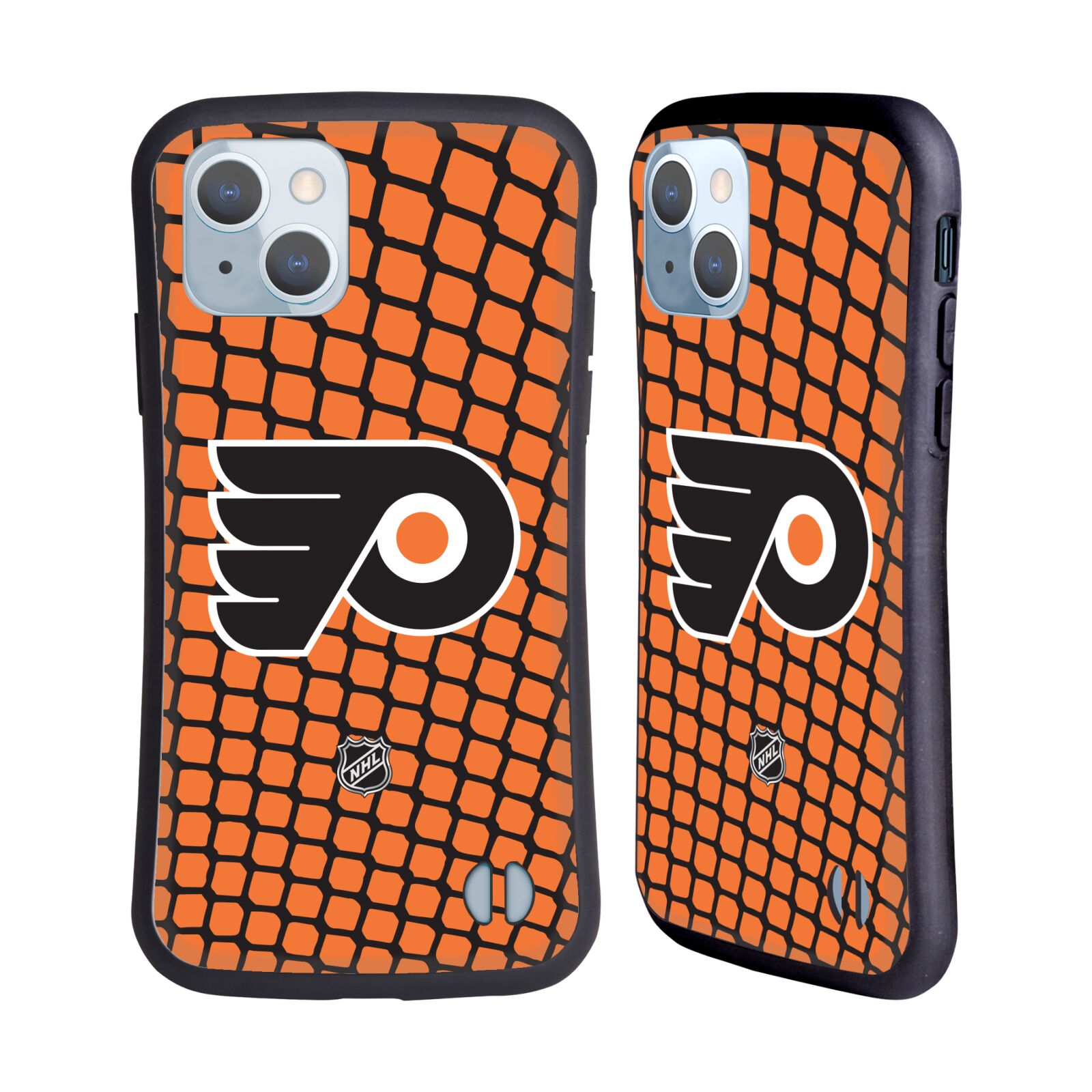 Obal na mobil Apple iPhone 14 - HEAD CASE - NHL - Philadelphia Flyers znak v síti