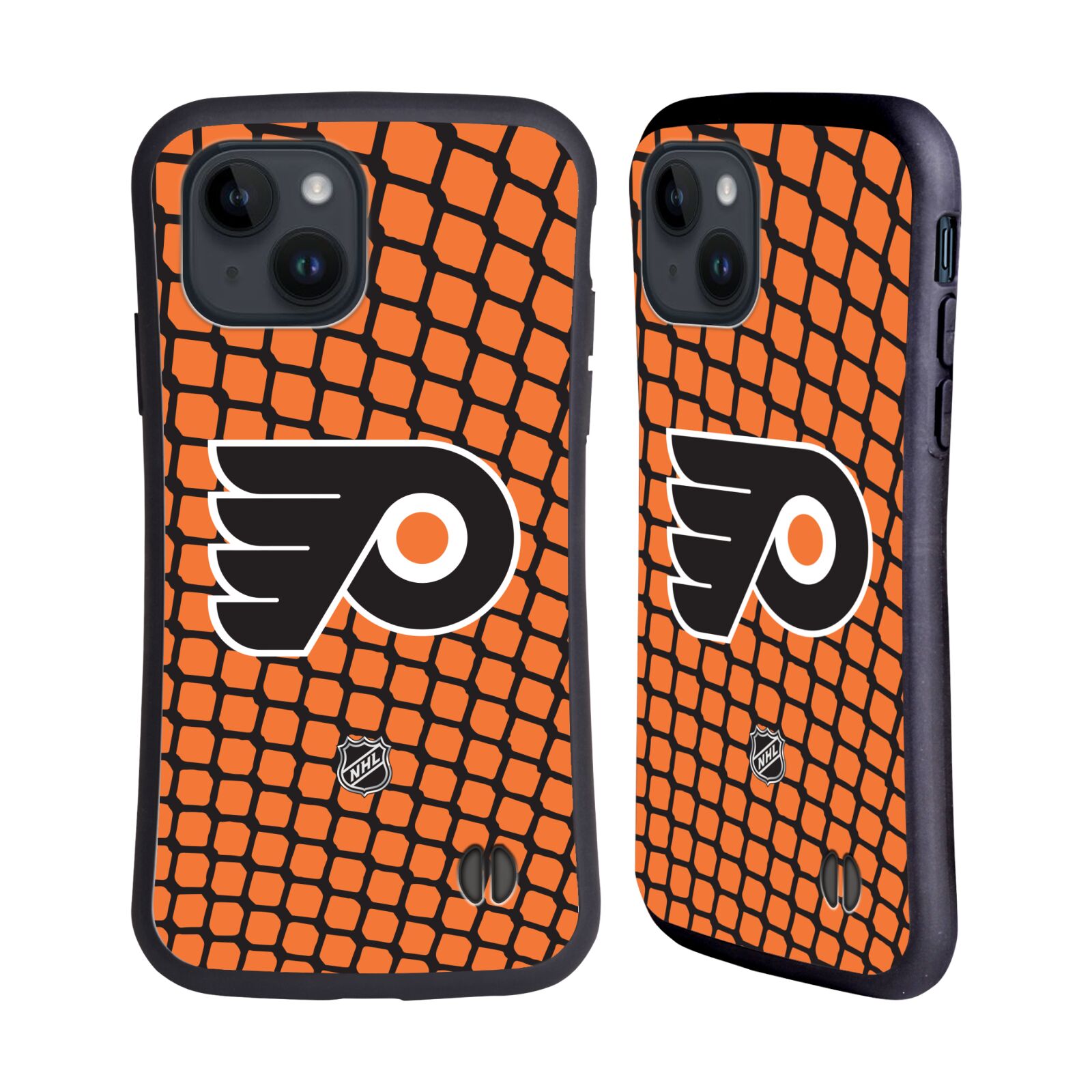 Obal na mobil Apple iPhone 15 - HEAD CASE - NHL - Philadelphia Flyers znak v síti